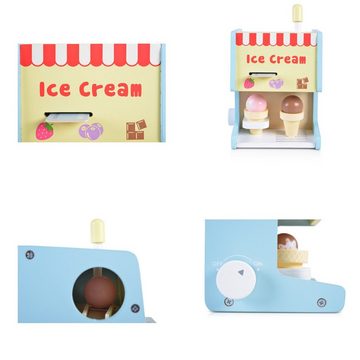 Moni Kinder-Küchenset Spielzeug Eismaschine 4320 Holz, Waffeln Eiskugeln Eisladen Karte zum Zahlen