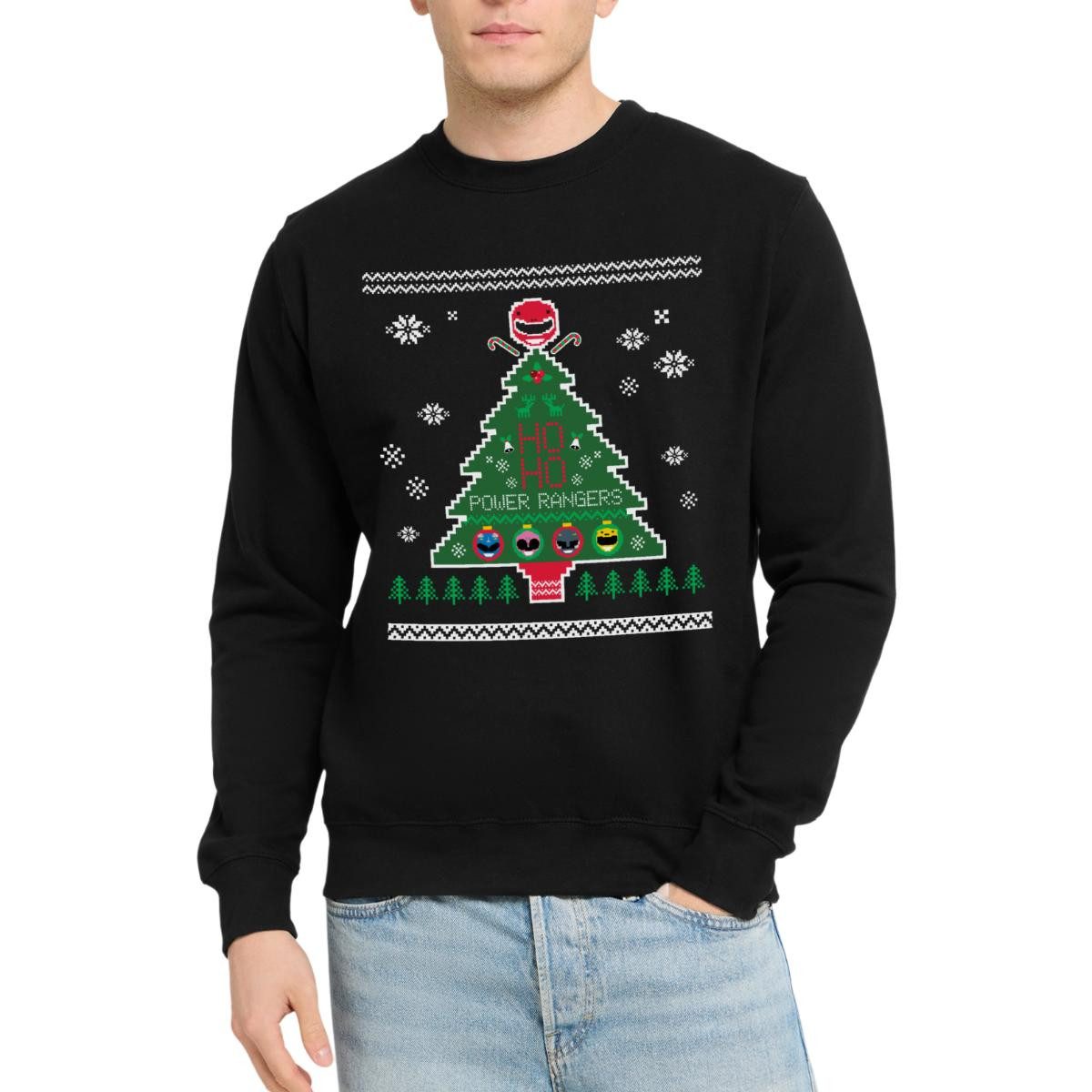 Spreadshirt Sweatshirt Power Rangers Ugly Christmas Weihnachtsbaum Unisex Pullover (1-tlg)