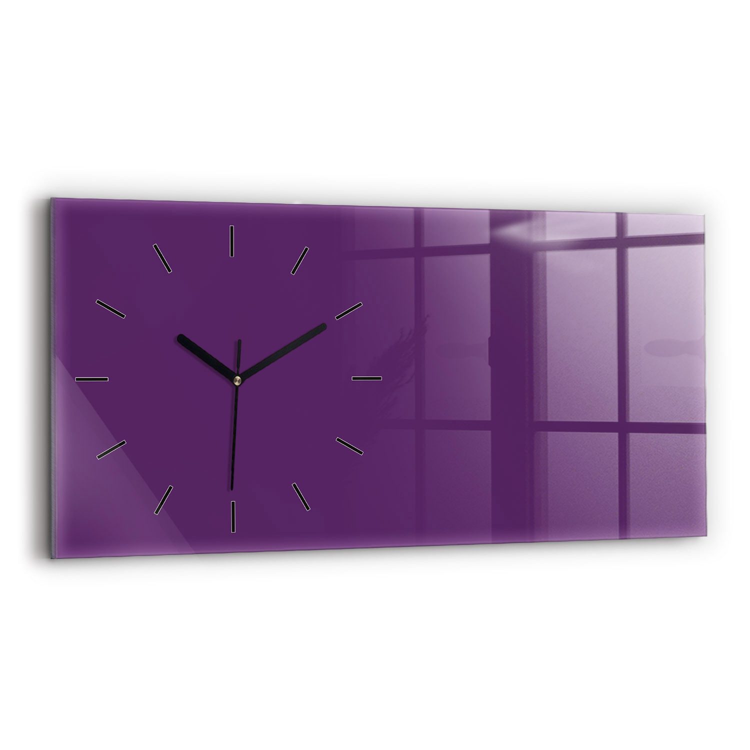 Tulup Wanduhr Glasuhr Rechteckige Wanduhr 60x30 cm Uhr aus Gehärtetem Glas