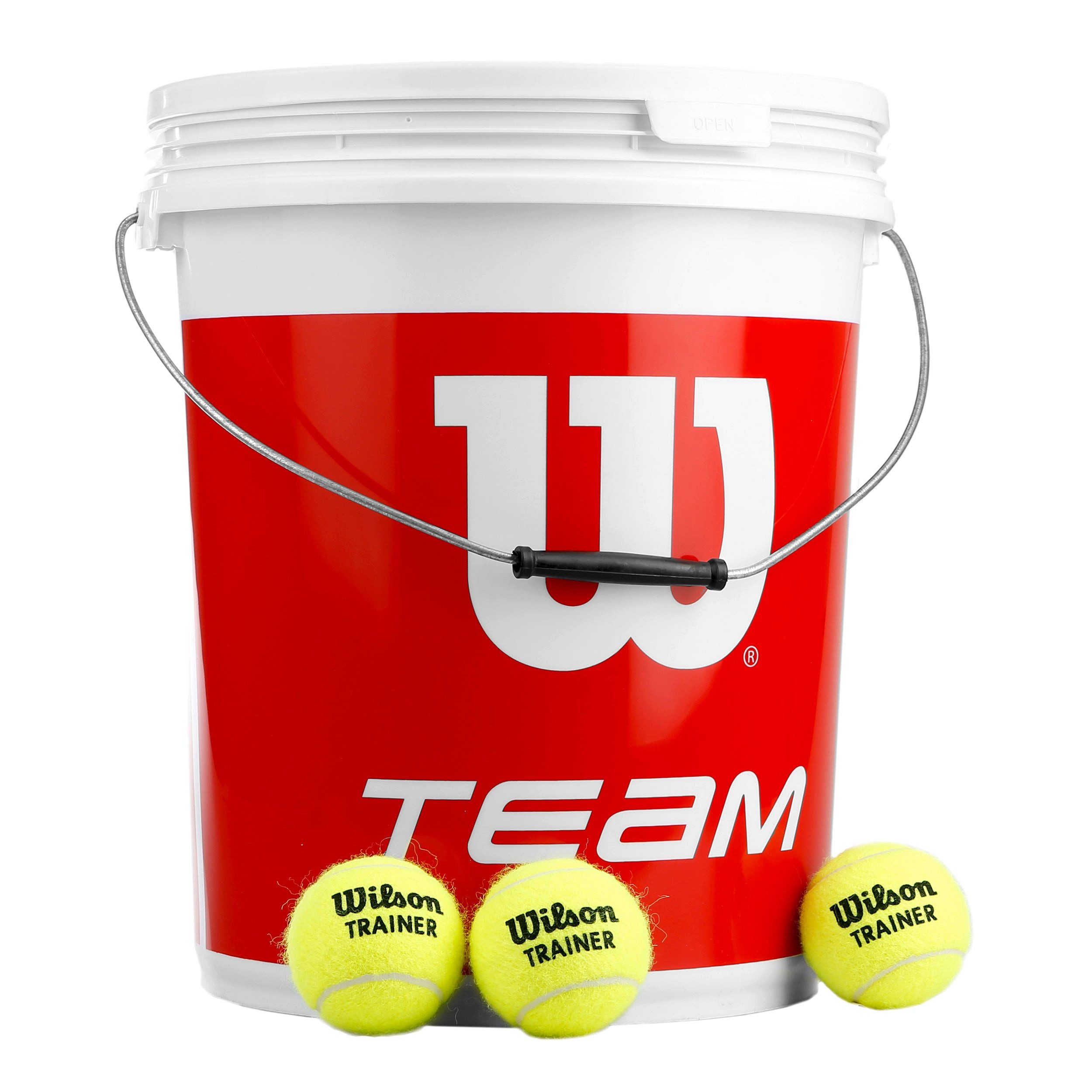 Wilson Tennisball Team W Trainer - 72 Tennisbälle - Drucklose Bälle - (72er Eimer)