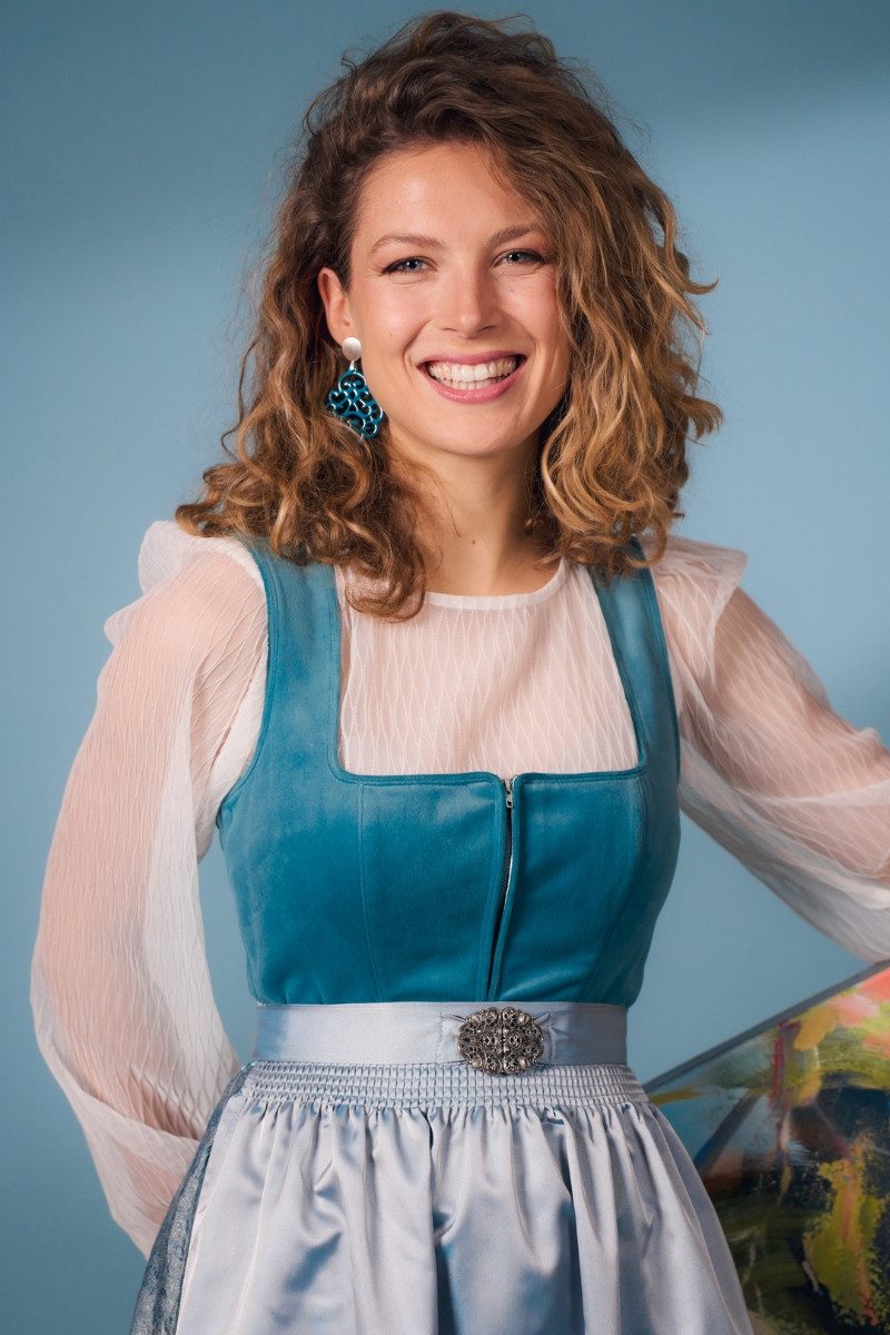 Spieth & Wensky Dirndl Samt Dirndl 2tlg. - FEE - türkis günstig online kaufen