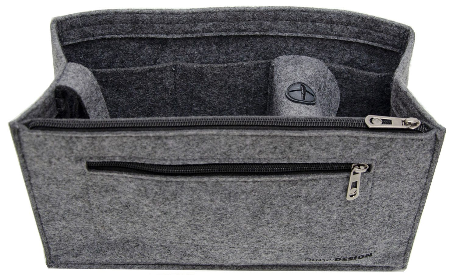 DuneDesign Taschenorganizer XL - Filz Handtaschenorganizer mit Fächern für Handtasche und Rucksack, 36 x 12 x 22 cm Taschen Organizer - Innentasche für Damen Handtaschen