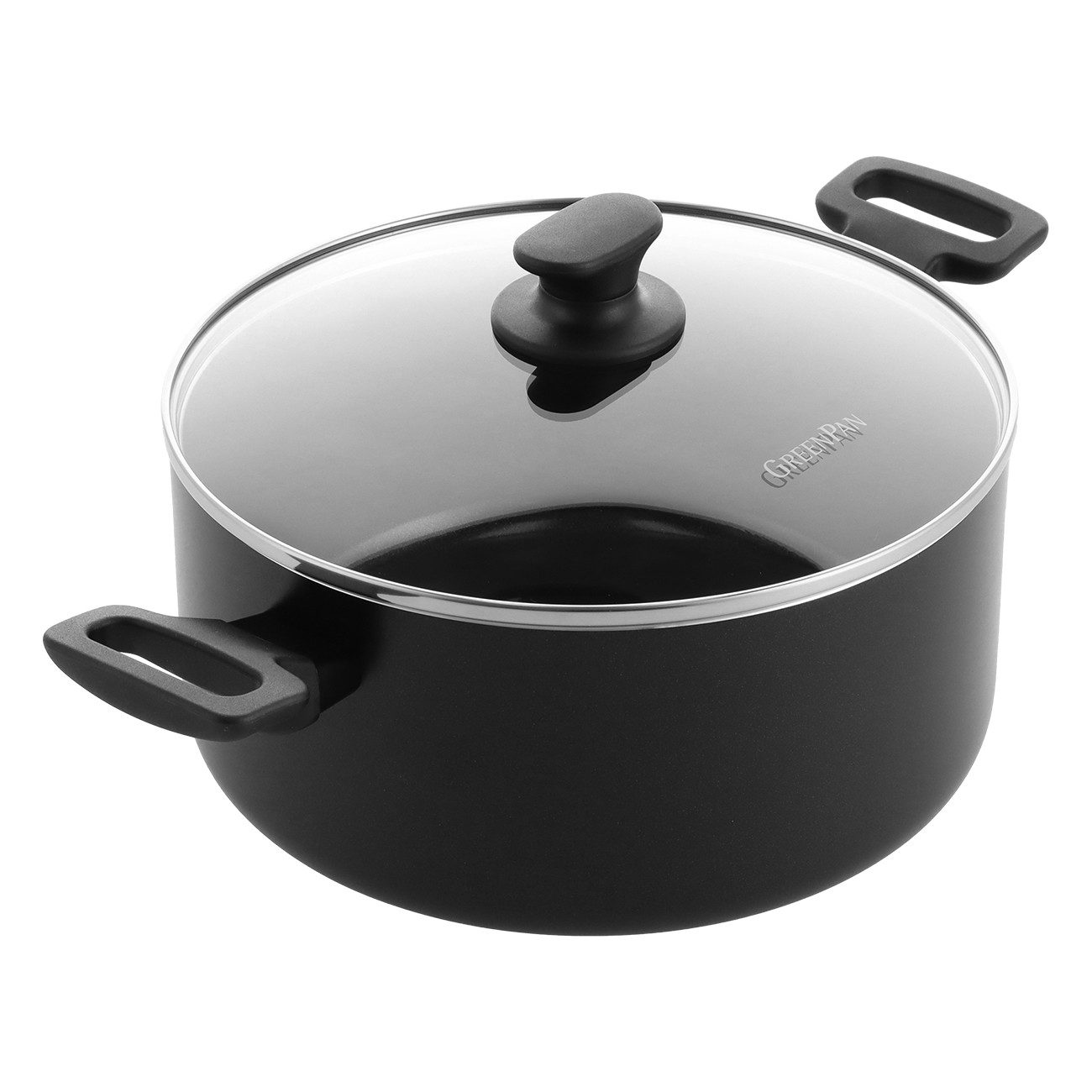 GREENPAN Kasserolle Essence 24 cm schwarz Kasserolle Antihaft spülmaschinenfest Aluminium, Aluminium, PFAS-freie Thermolon-Antihaftbeschichtung, Einfache Benutzung