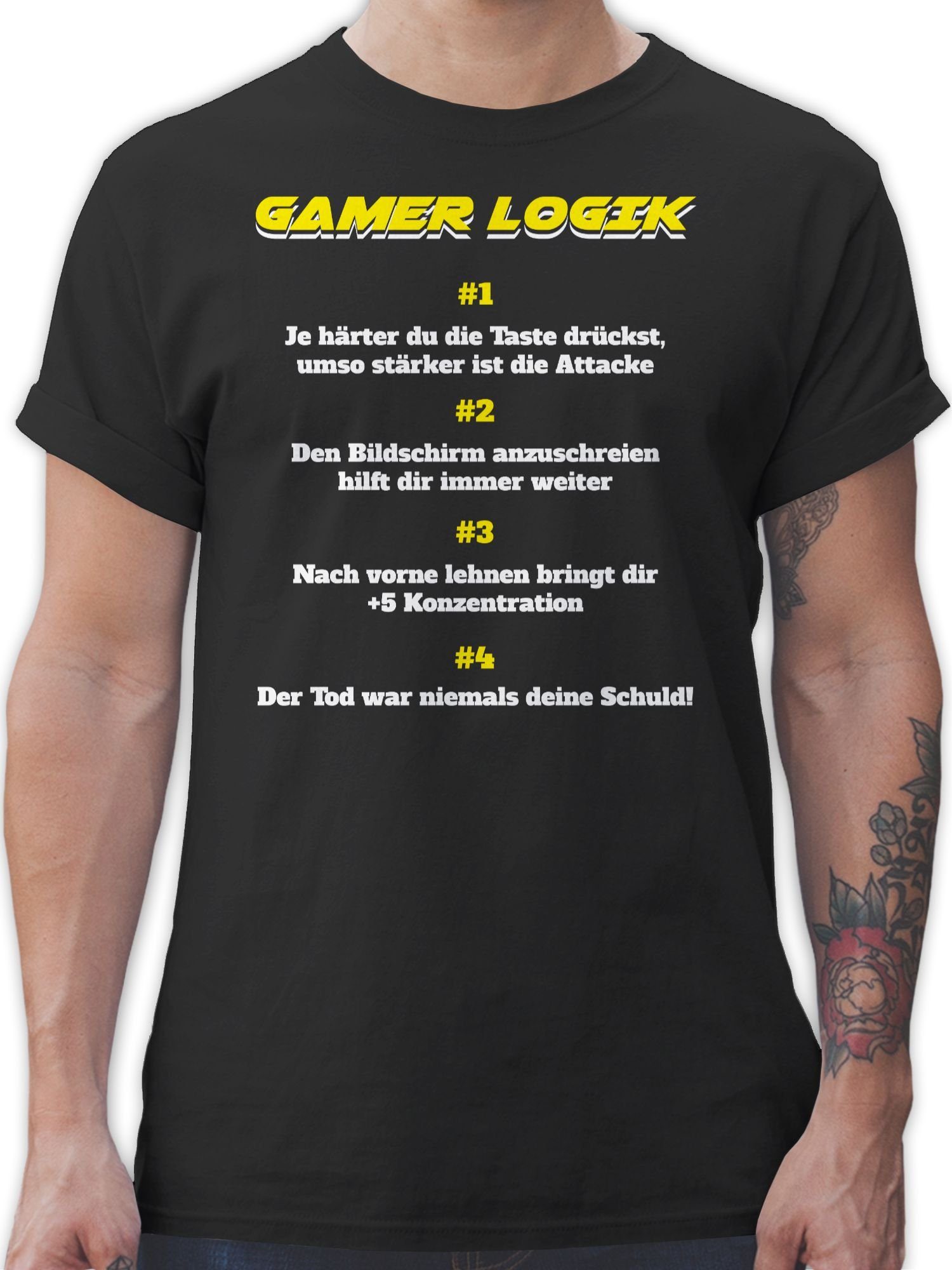 1 Nerd Logik Gamer Geschenke Schwarz Shirtracer T-Shirt