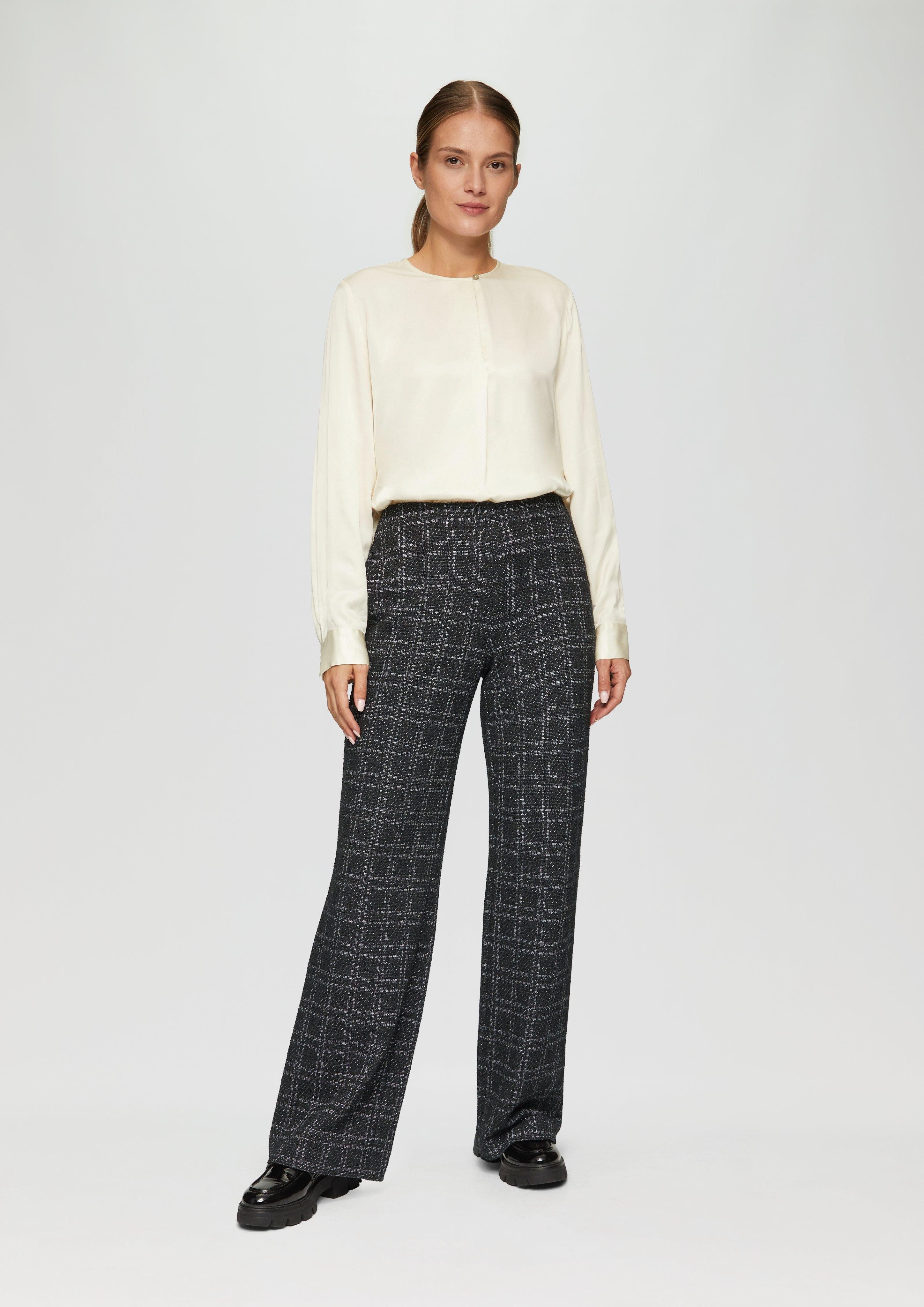 s.Oliver BLACK LABEL Stoffhose Karierte Hose günstig online kaufen