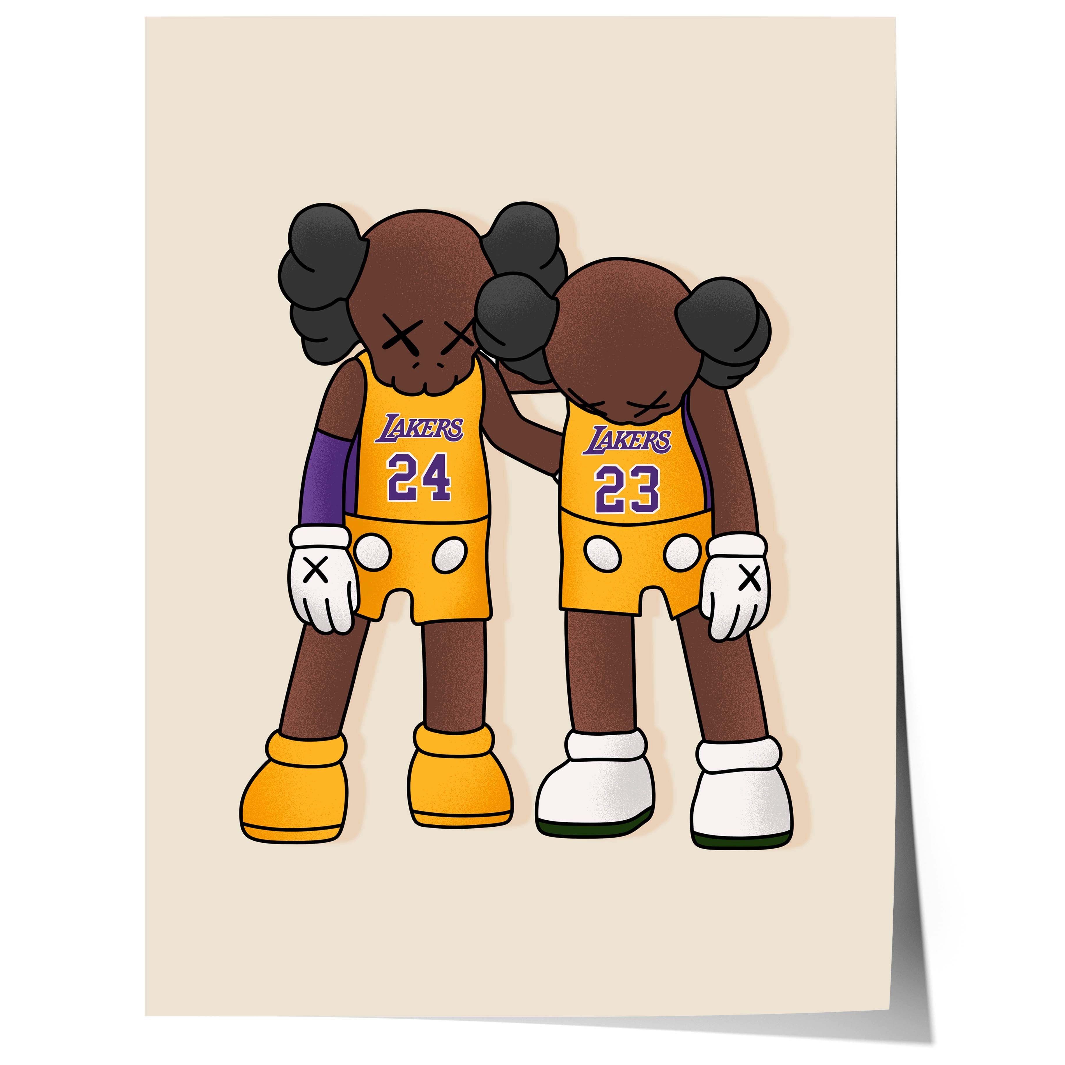 JUSTGOODMOOD Poster Basketball Duo Charakter Geschenkidee Lakers inspiriertes Design Freun, (1 St)
