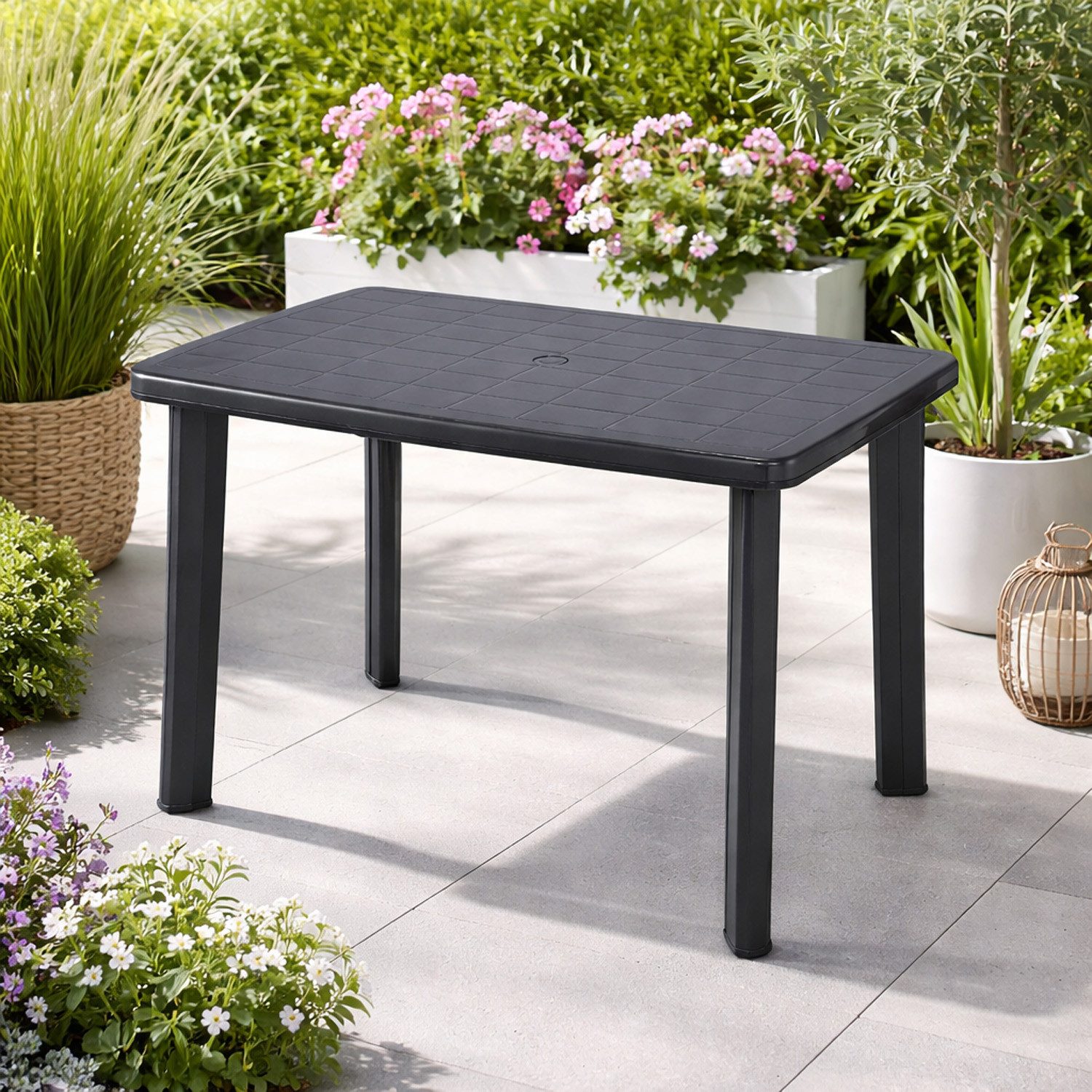Mojawo Küchentisch Gartentisch Outdoortisch Terrassentisch Outdoor Anthrazit 100x70x72cm