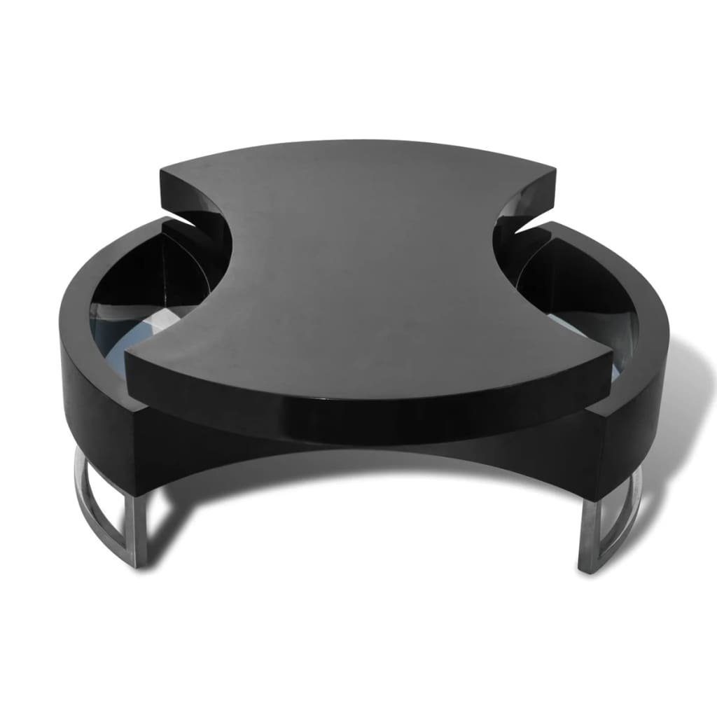 DOTMALL Couchtisch drehbar Design Hochglanz-Schwarz Tischplatte,Wohnzimmertisch,exklusiven