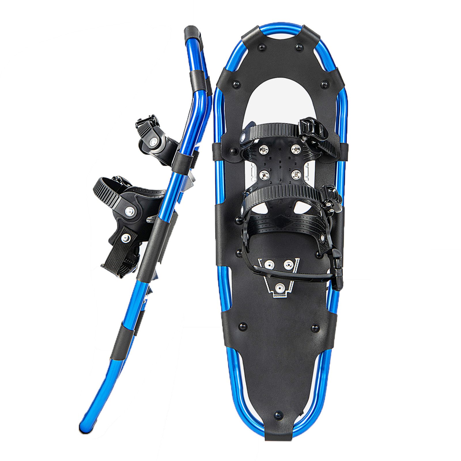 COSTWAY Schneerutscher 35-45 Schneeschuhe, Aluminium, mit Teleskop-Stöcke, 30-130kg