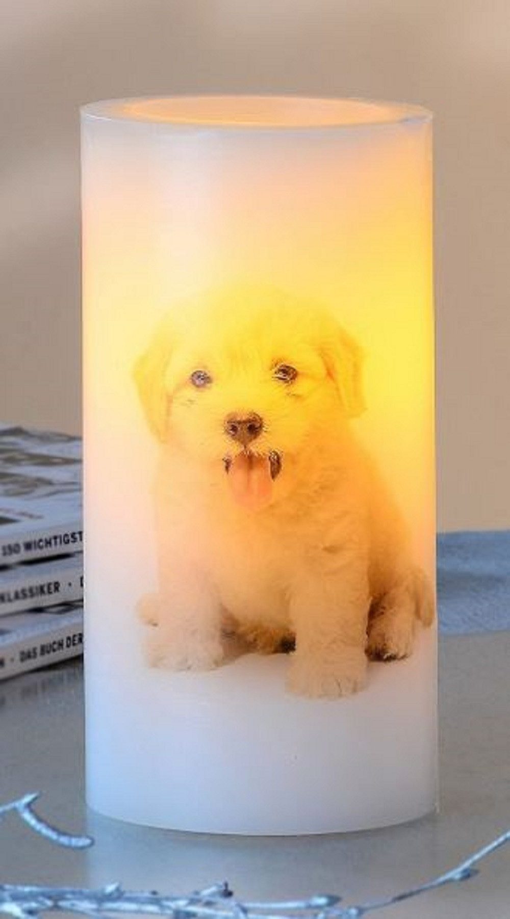 Luna24 simply great ideas... LED-Kerze LED Kerze mit Hundemotiv Welpe 2er- Set Golden Retriever, 2er-Set Goldie