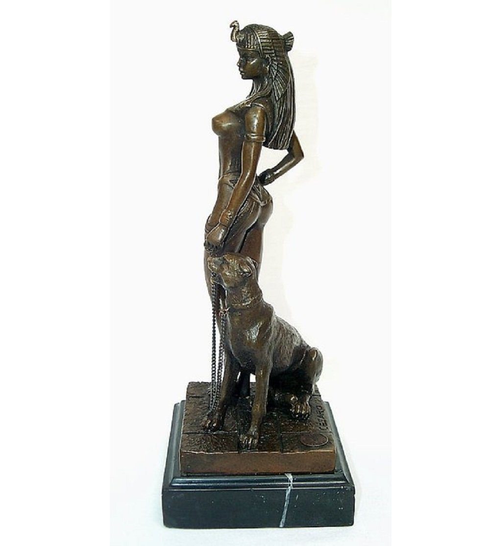 Erotische Linoows Hand Dekoobjekt Kleopatr, Skulptur Ägypterin gegossen Bronzefigur,
