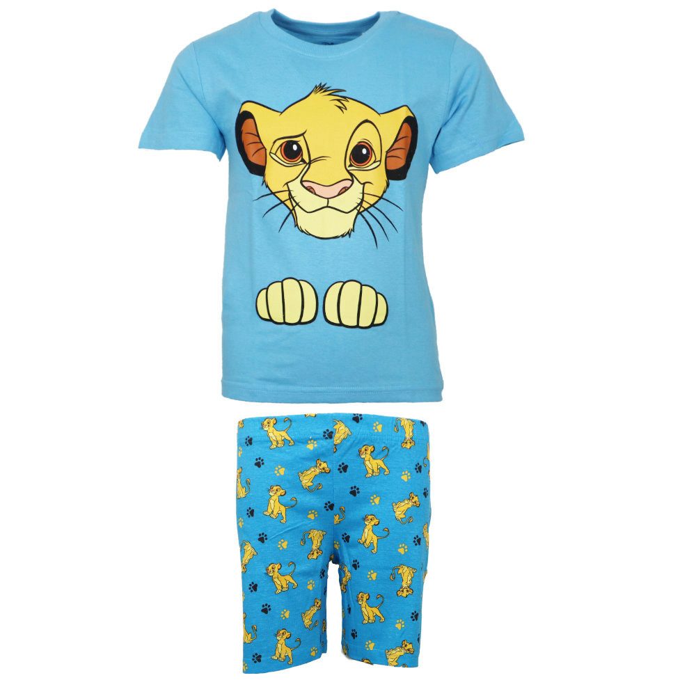 Schlafanzug König der Löwen Simba Kinder kurzarm Pyjama Shirt Shorts