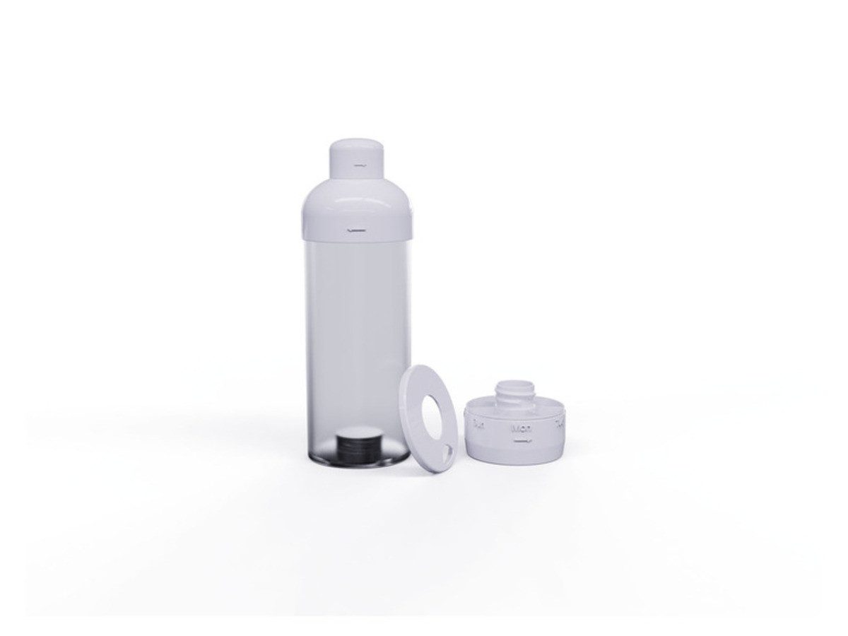 Weit & Breit Handelsgesellschaft mbH Trinkflasche Trinkflasche Wasserflasche mit Tablettenfach 375ml, Tablettenfach im Boden mit Wochentagsmarkierung