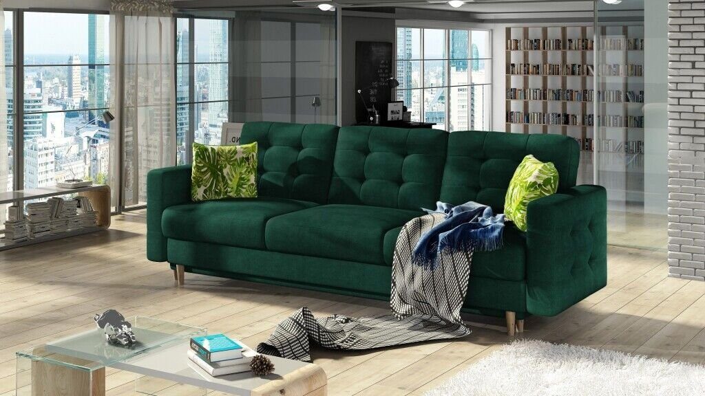 JVmoebel Sofa, Sofa 3 Sitzer Sofas Sitz Couch Polster Modern Dreisitzer Textil Grün