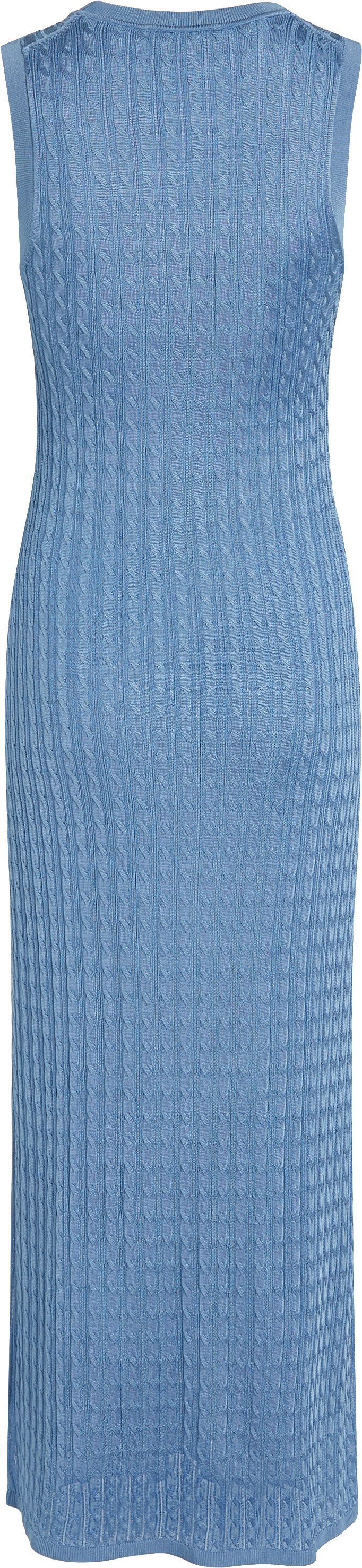 Tommy Hilfiger knitted dress RAYON CABLE LONG FLARED DRESS NS with cable pattern