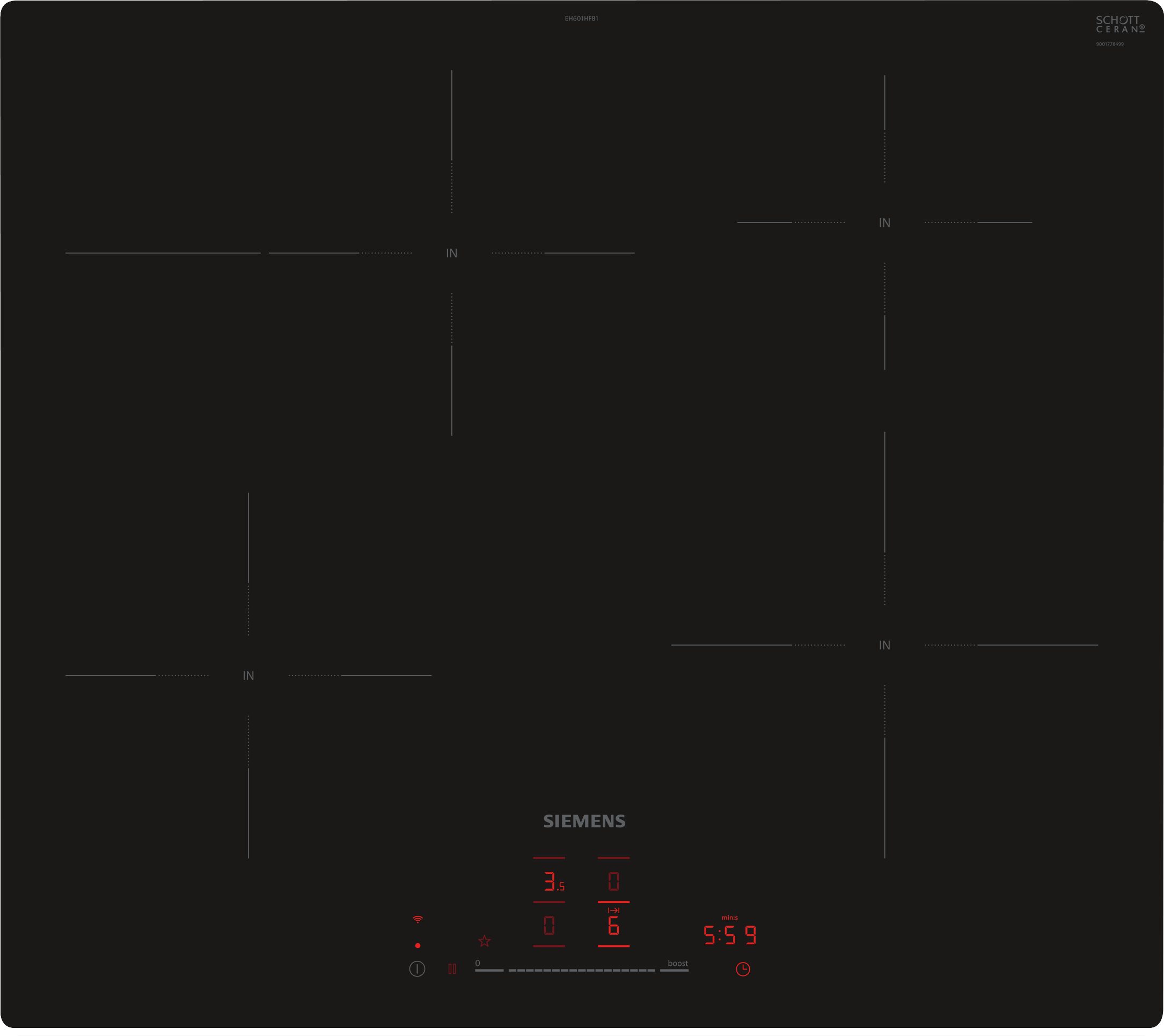 SIEMENS Induktions-Kochfeld iQ300 EH601HFB1E