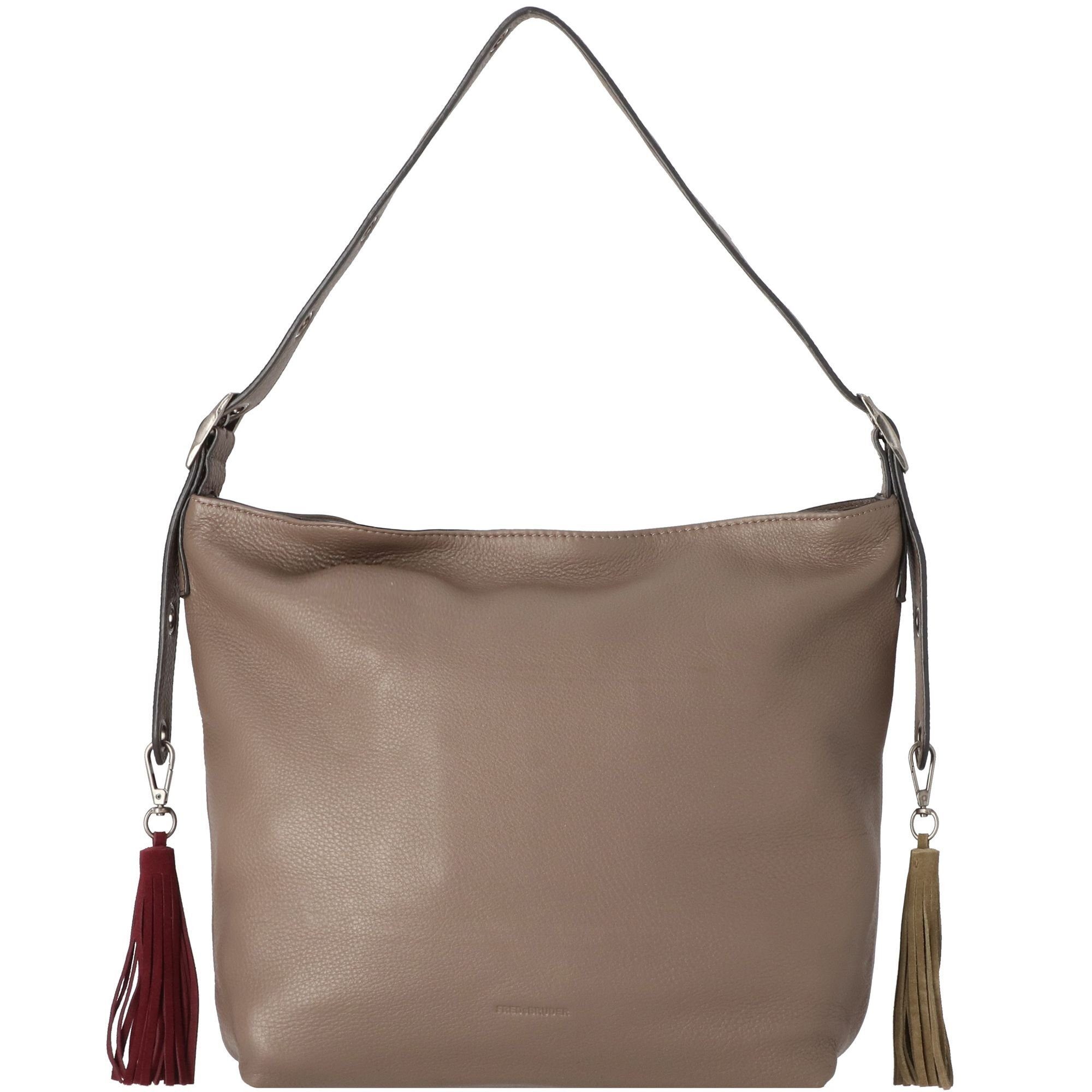 FREDsBRUDER Schultertasche, Leder taupe