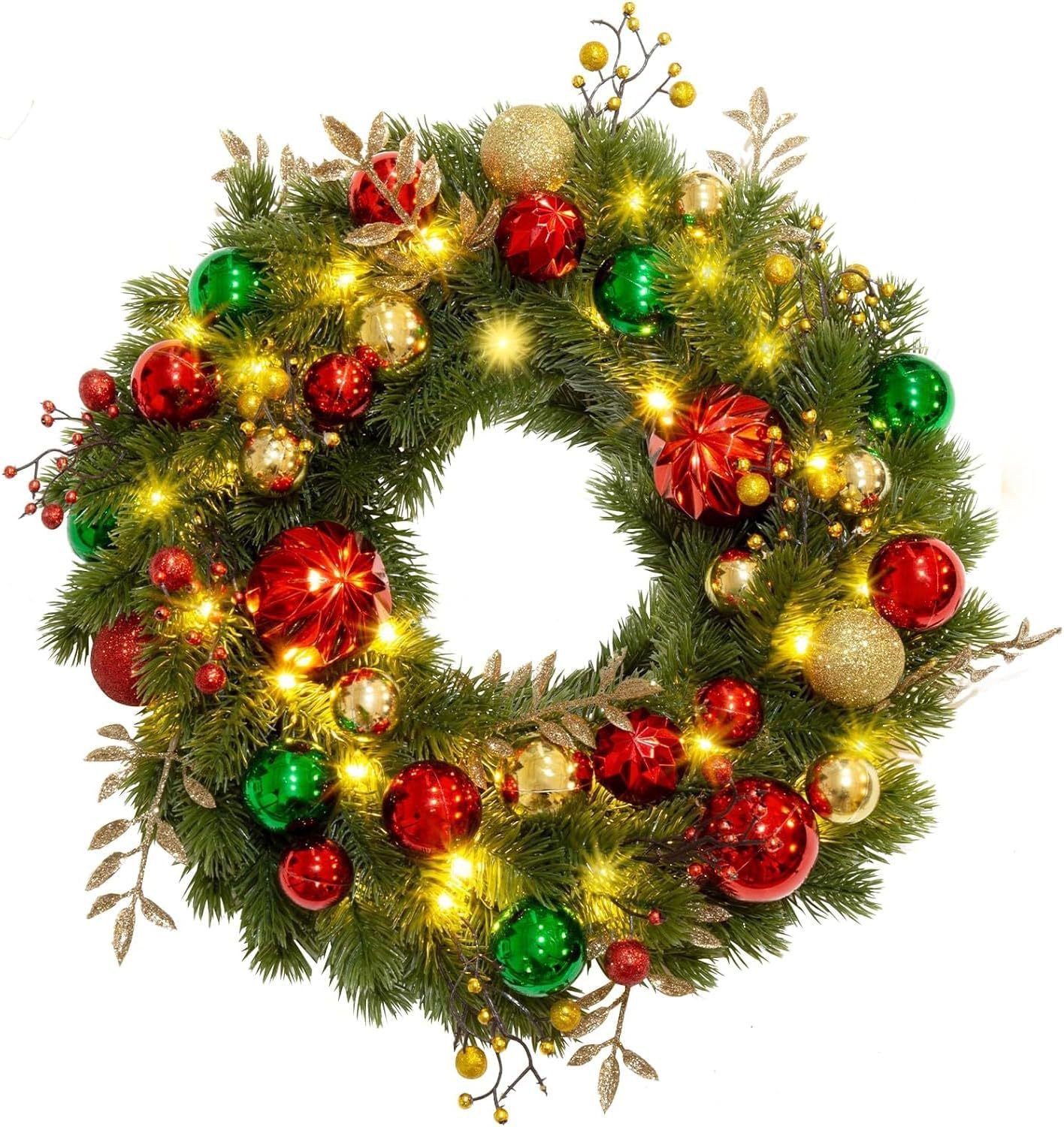 Coonoor Dekokranz LED Weihnachtskränze Künstlicher Weihnachtskranz günstig online kaufen