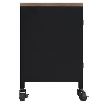 furnicato TV-Schrank Schwarz 110x30x43 cm Eisen und Massivholz Tanne