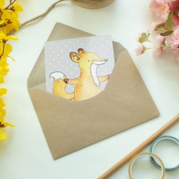 Mr. & Mrs. Panda Grußkarte Auszubildender Herz - Grau Pastell - Geschenk, Grußkarte, Beginn der, Einzigartige Motive