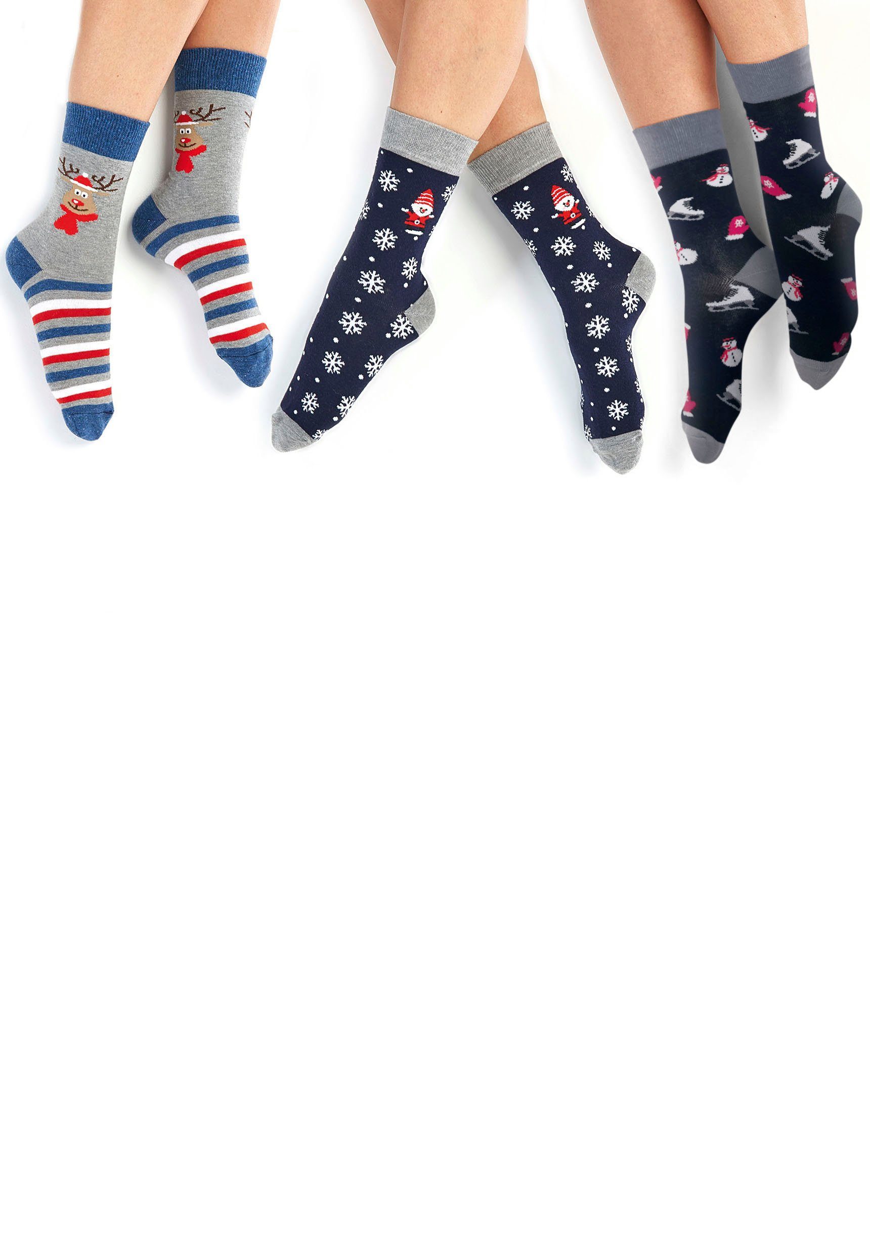 H.I.S Socken (Packung, 3-Paar) mit Weihnachts-Design