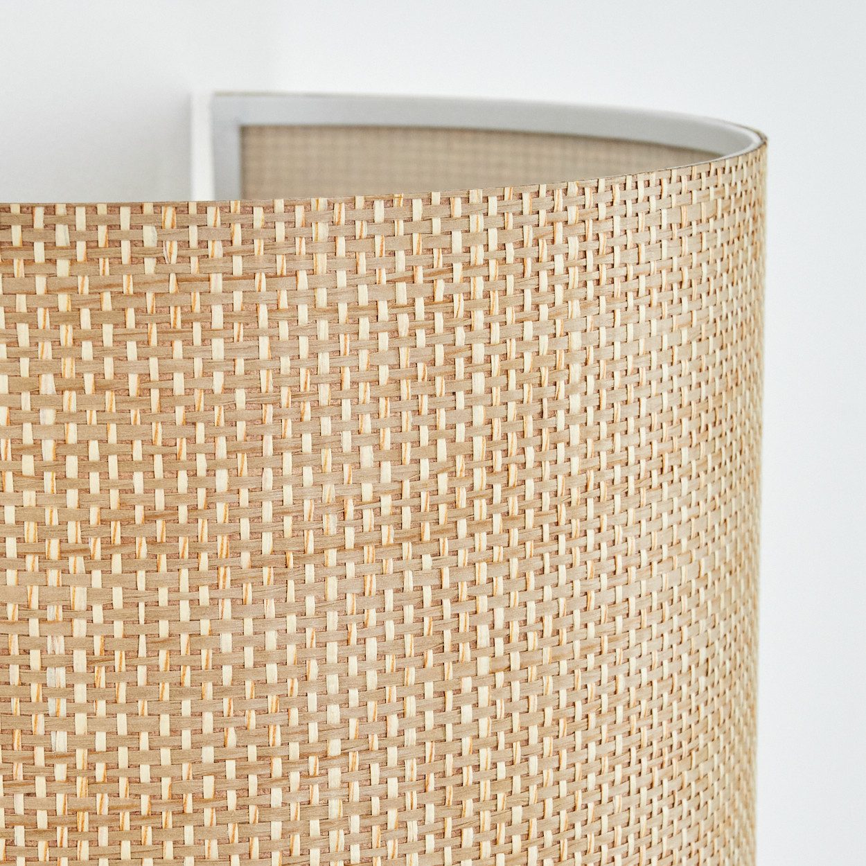 hofstein Wandleuchte Wandlampe aus Metall/Bast/Wienergeflecht in Schwarz/Natur, Lichteffekt, Wandleuchte Boho-Design, Stecker u. Schalter, abnehmbares Kabel, E27