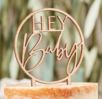 Ginger Ray Dekofigur Hey Baby Cake Topper Tortenaufsatz Babyparty Geburt Baby (1 St)