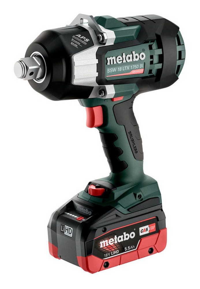 metabo Akku-Schlagschrauber SSW 18 LTX 1750 BL, 1650 U/min, 1750 Nm, 2 x 5,5 Ah LiHD in metaBox 145 L