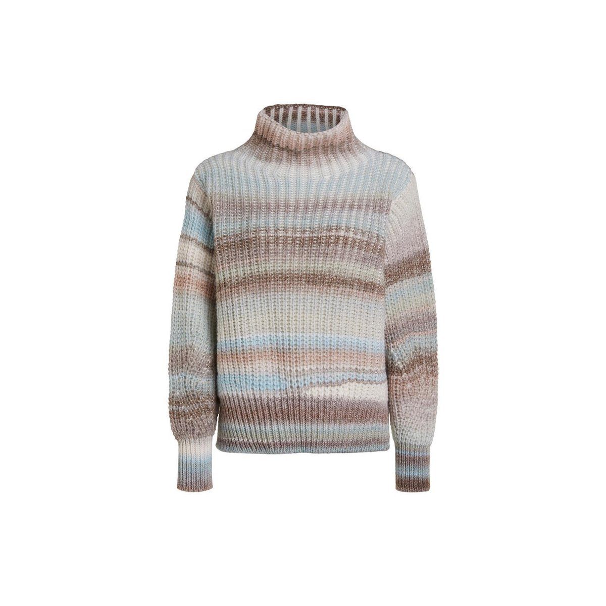 Oui Stehkragenpullover hell-blau regular fit (1-tlg)