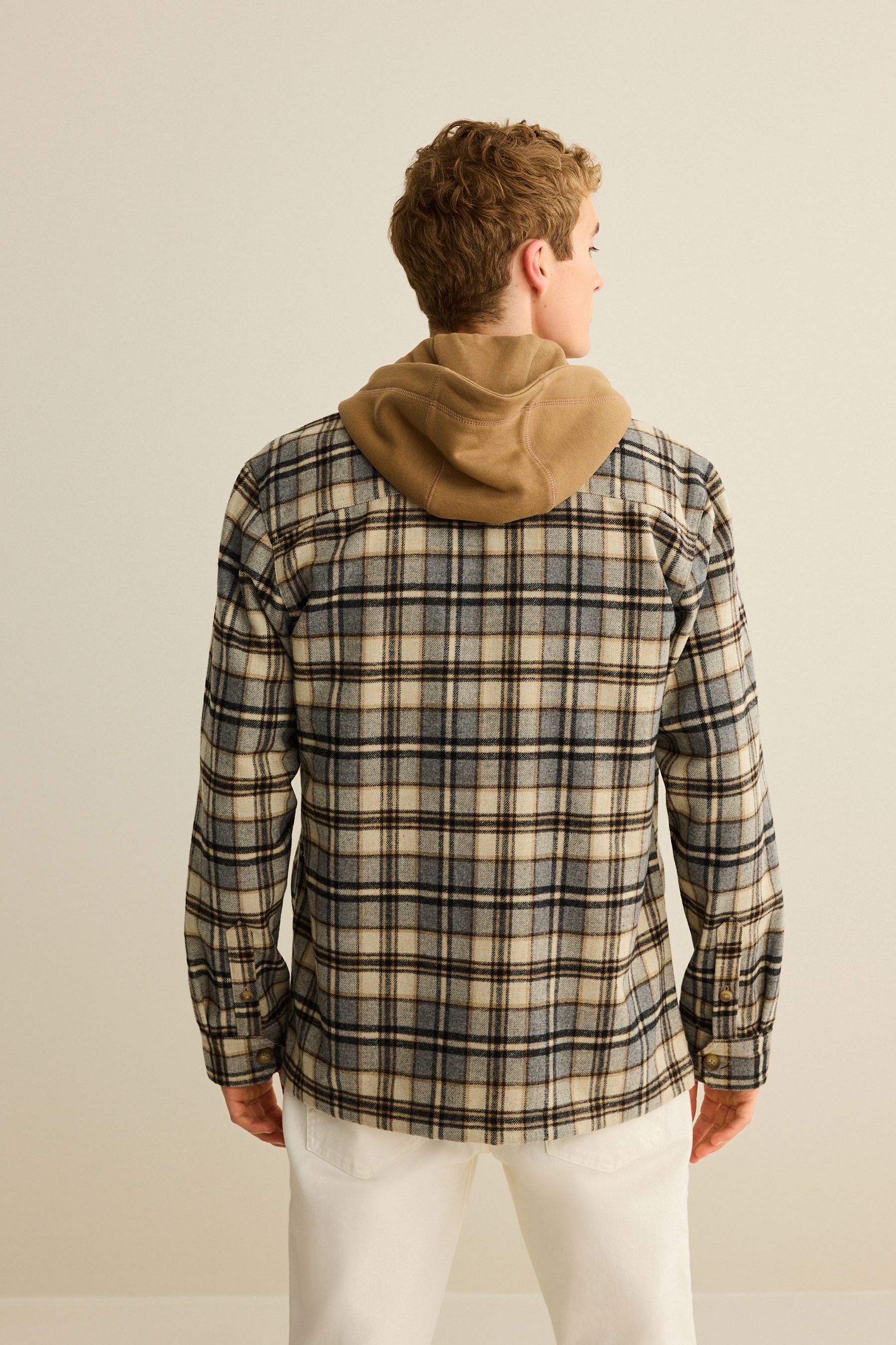 Outdoorhemd Karierte Stylisches Kapuze Next mit Hemdjacke (1-tlg), Design England aus
