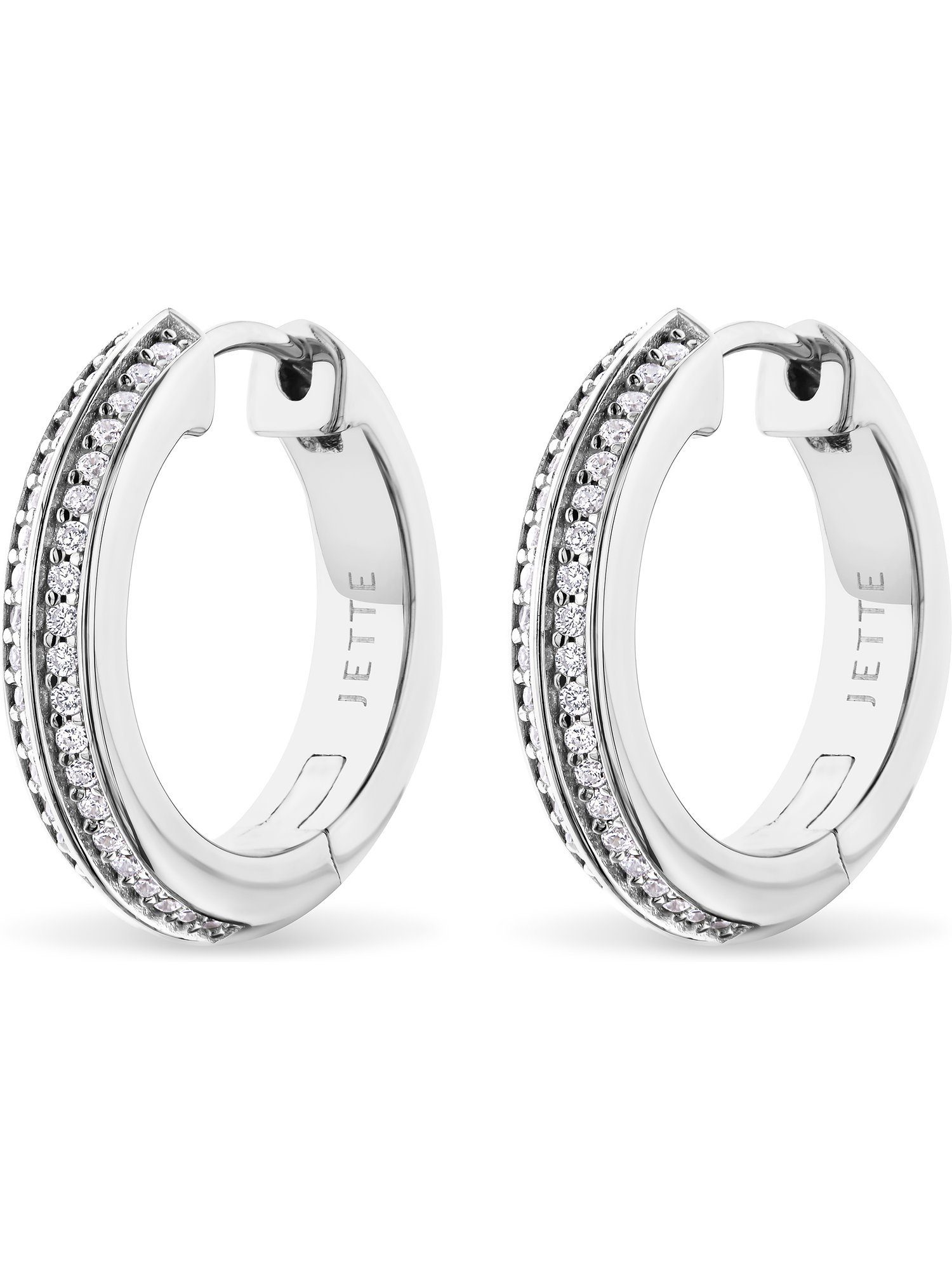 JETTE Paar Creolen JETTE Damen-Creolen 925er Silber 80 Zirkonia (Paar), END günstig online kaufen