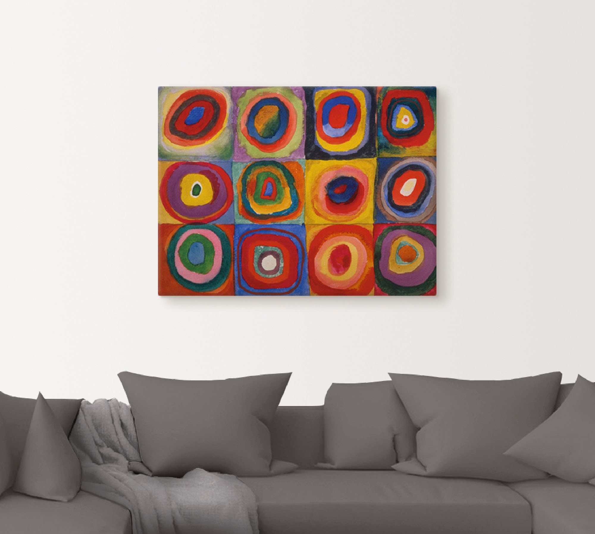 Artland Leinwandbild Quadrate und konzentrische Ringe. 1913, Muster (1 St), auf Holzrahmen gespannt