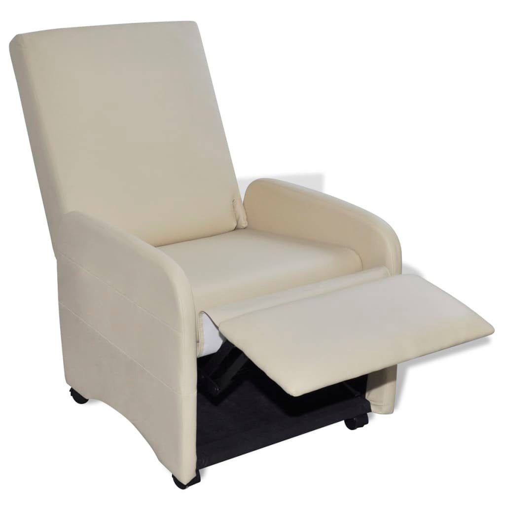 vidaXL Sessel Sessel Klappbar Creme Kunstleder günstig online kaufen
