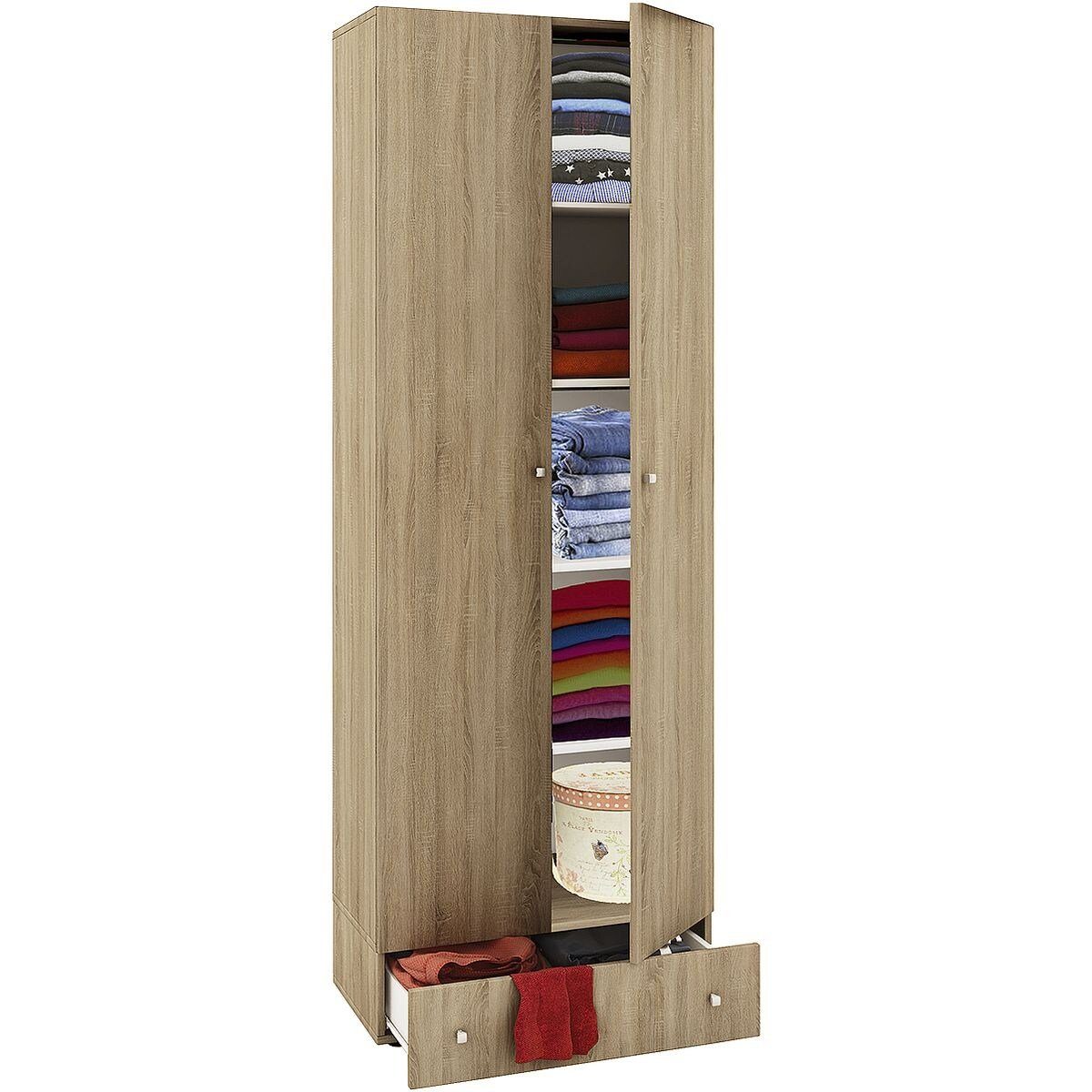 VCM - my home Aktenschrank Vandol Schrank mit Flügeltüren und Schublade, 70x198 cm