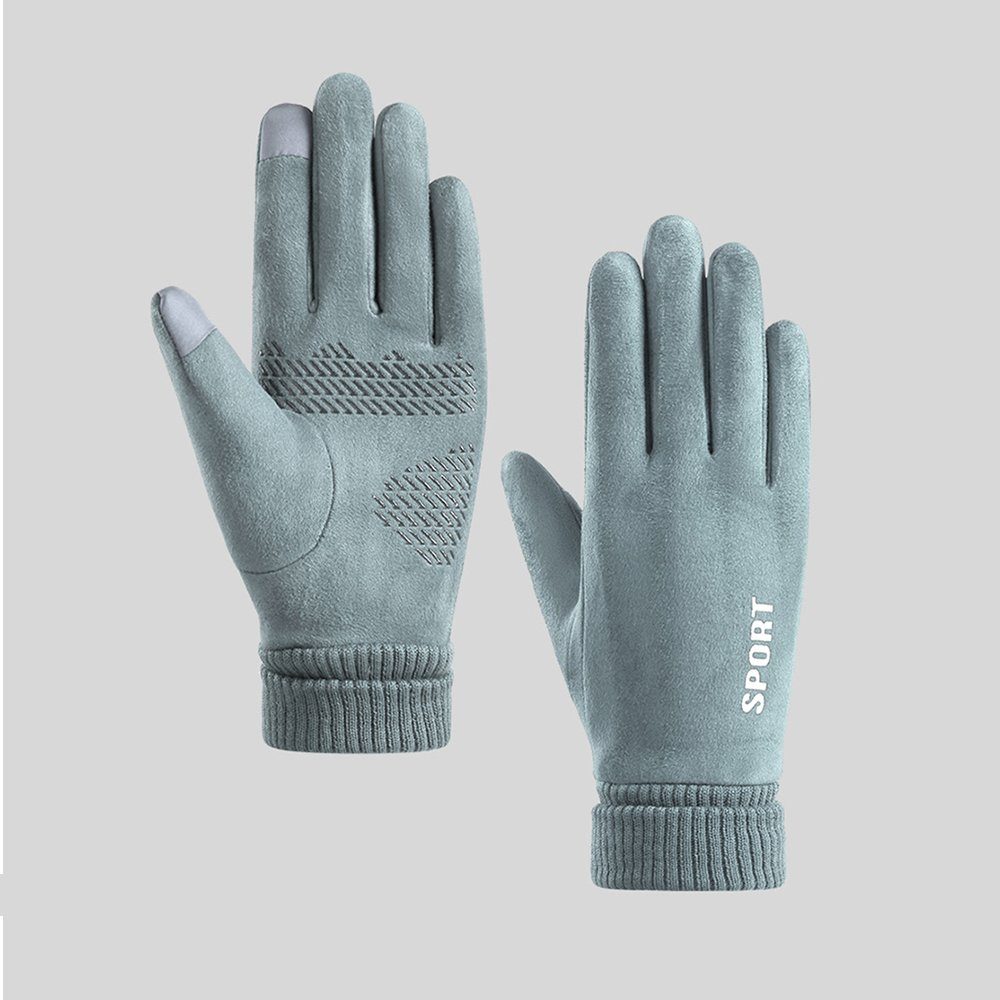 HOME Rutschfest Winterhandschuhe Elegant Fleecehandschuhe Damen Handschuhe für Damen-Hellblau-2 Herren Warme Touchscreen Sporthandschuhe Fahrradhandschuhe LAPA (Paar) Wildleder Outdoor