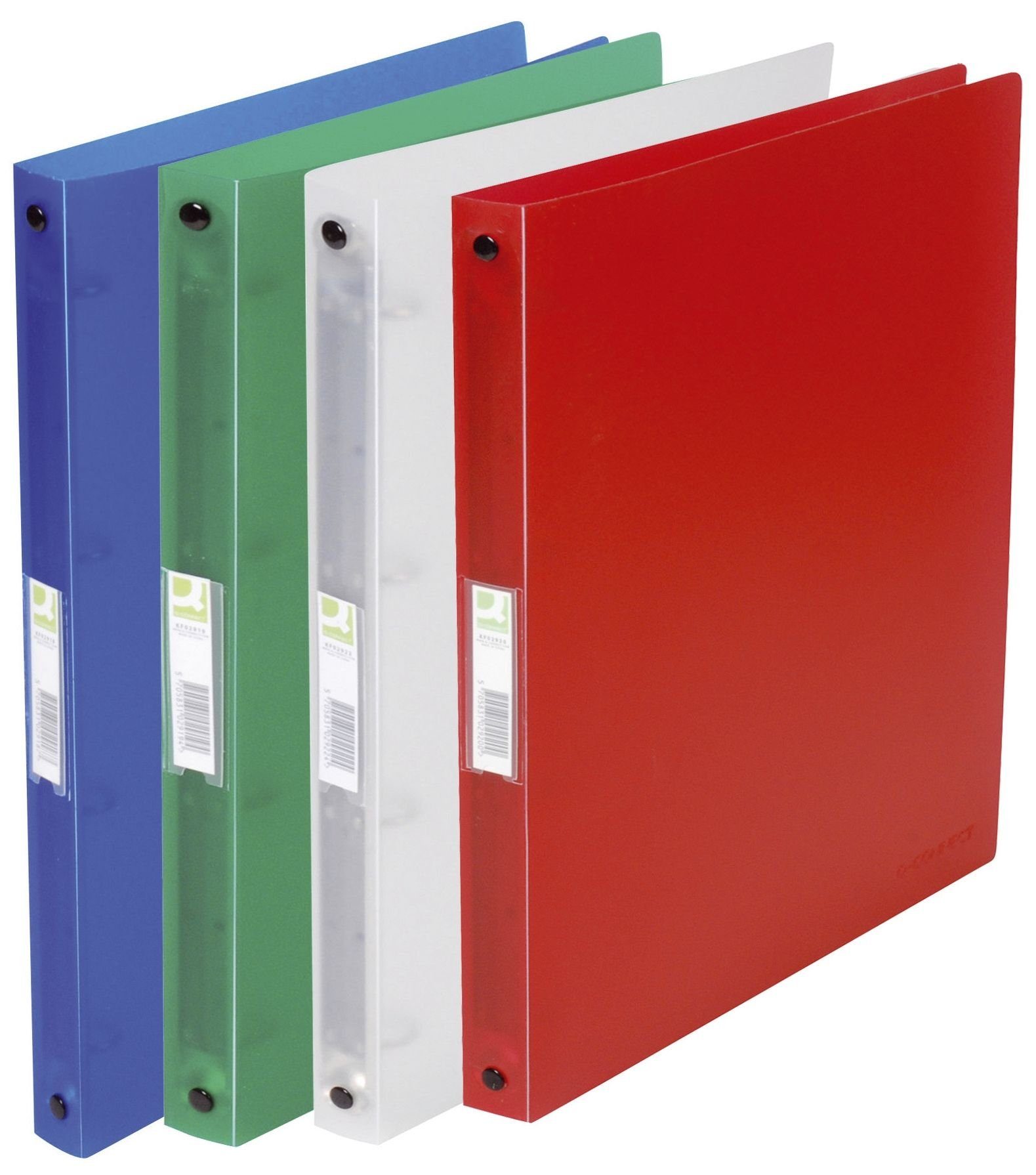 Q-Connect Ringbuchmappe KF02921 Ringbuch transparent - A4 4-Ring Ring-Ø 16 mm transluzent sort