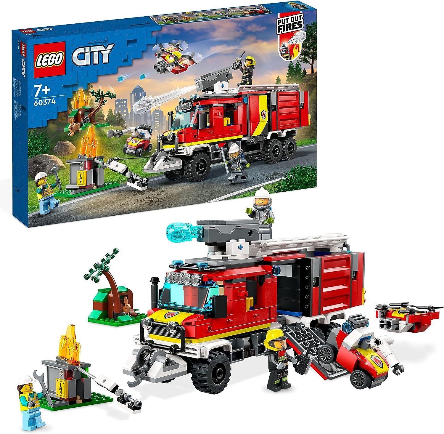 LEGO® City - Einsatzleitwagen der Feuerwehr (60374) Konstruktions-Spielset, (Fahrzeug, 502 St., 60374)