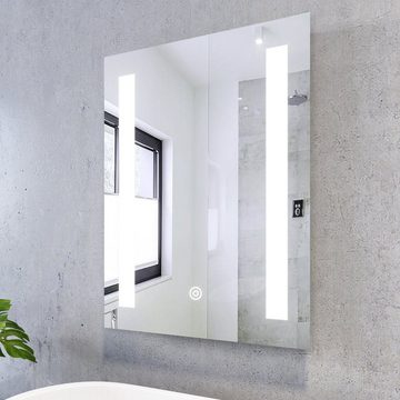 SONNI Badspiegel Badspiegel mit Beleuchtung, 50×70 / 45x60 cm,Wandschalter,IP44, Kaltweiß,Badezimmerspiegel, Badspiegel, Wandspiegel, Lichtspiegel IP44
