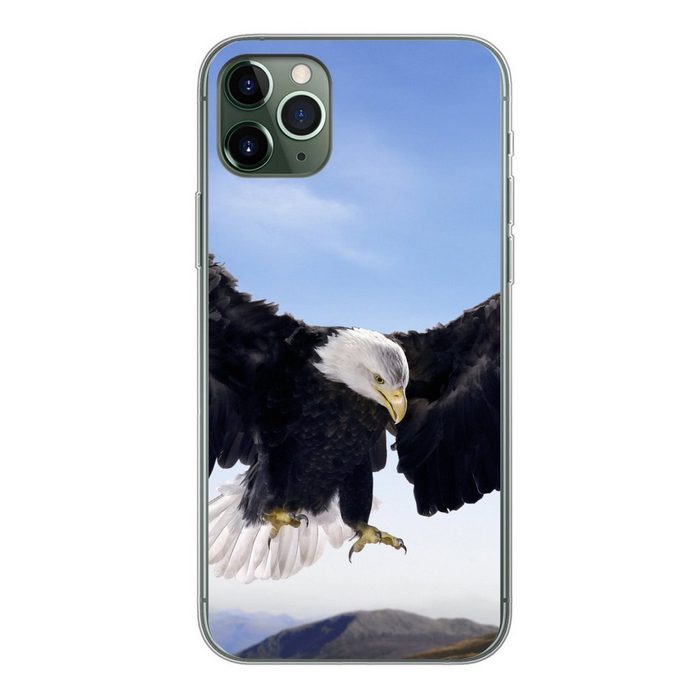 MuchoWow Handyhülle Ein amerikanischer Weißkopfseeadler will landen Handyhülle Apple iPhone 11 Pro Max Smartphone-Bumper Print Handy