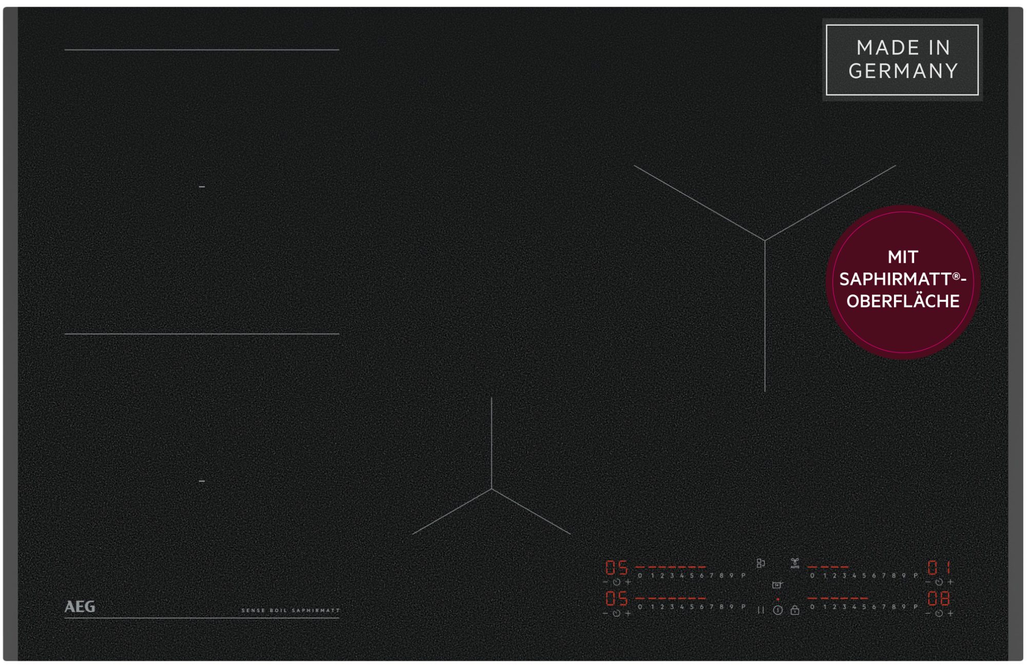 AEG Induktions-Kochfeld Serie 7000 TII84B1FFZ, SaphirMatt- 4x kratzresistentere Oberfläche, Booster, Made in Germany