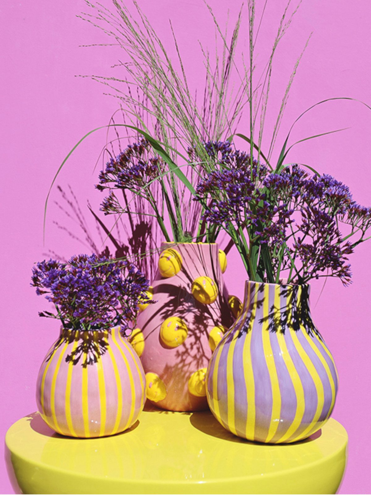 Giftcompany Dekovase Artisan Vase gestreift L lila/pink 15,6cm (Vasen)