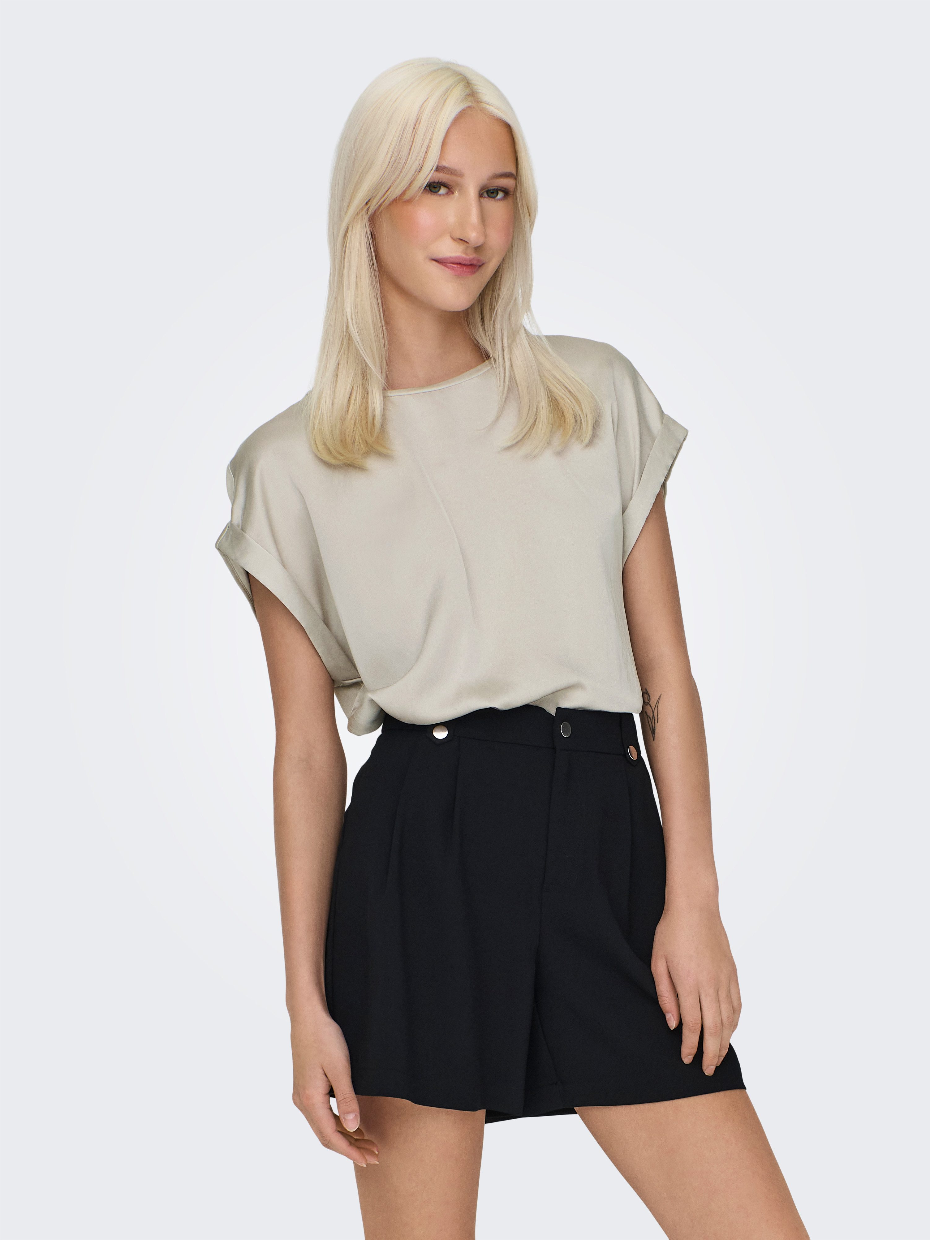 ONLY Kurzarmshirt ONLLIEKE S/S SATIN MIX günstig online kaufen