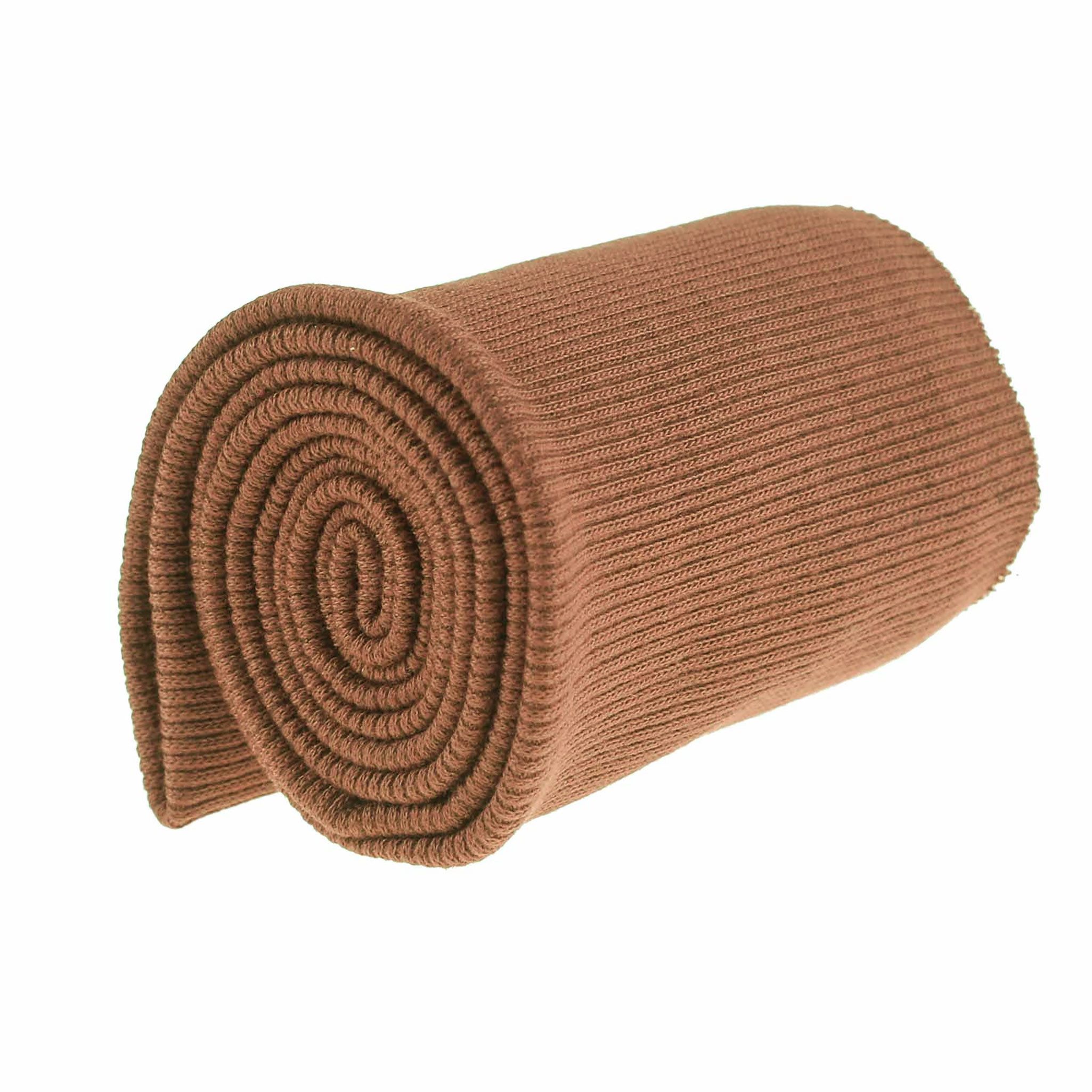 maDDma Stoff 16x80cm Strickbündchen elastisch gerippt, rehbraun
