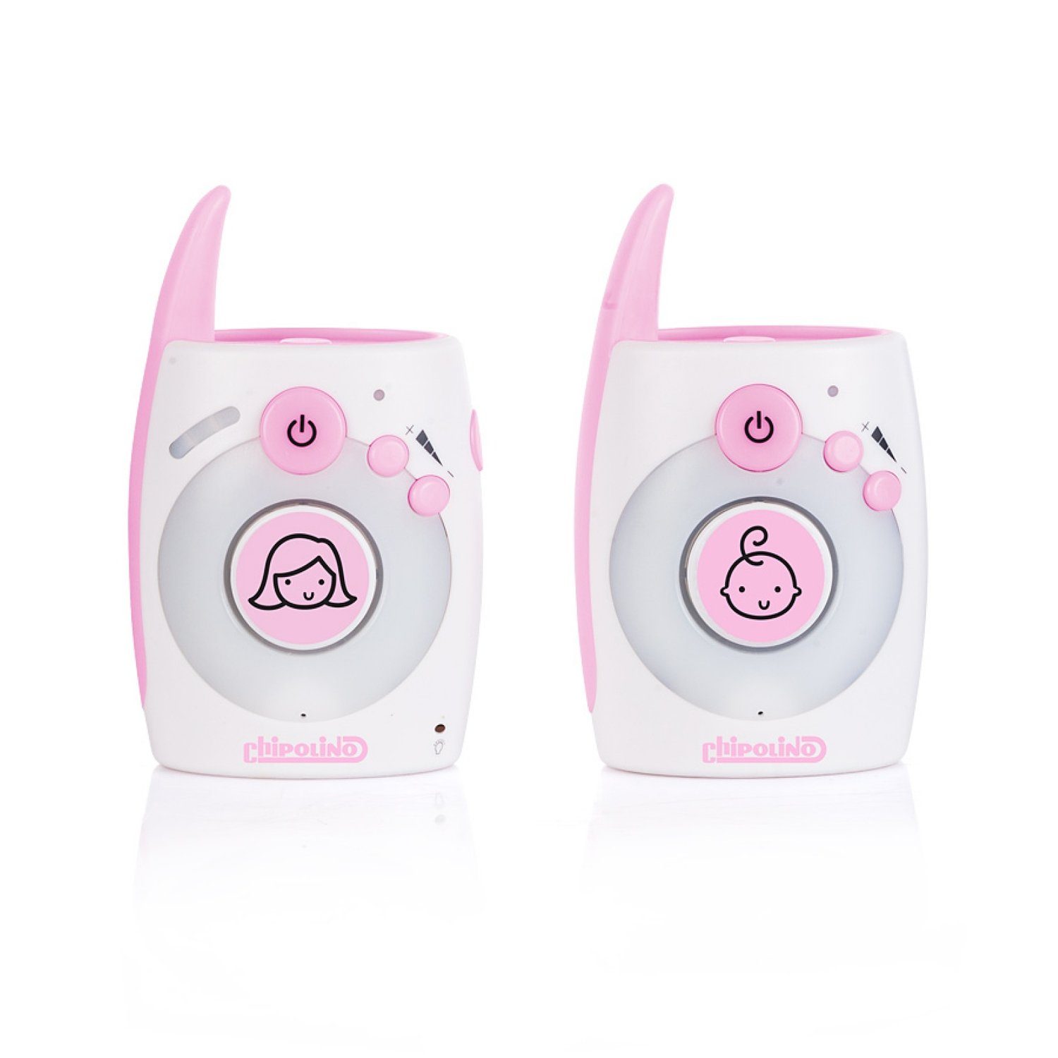 Chipolino Babyphone Babyphone Astro USB-Adapter, Reichweite, Zweiwege-Kommunikation, Adapter rosa 300 m USB