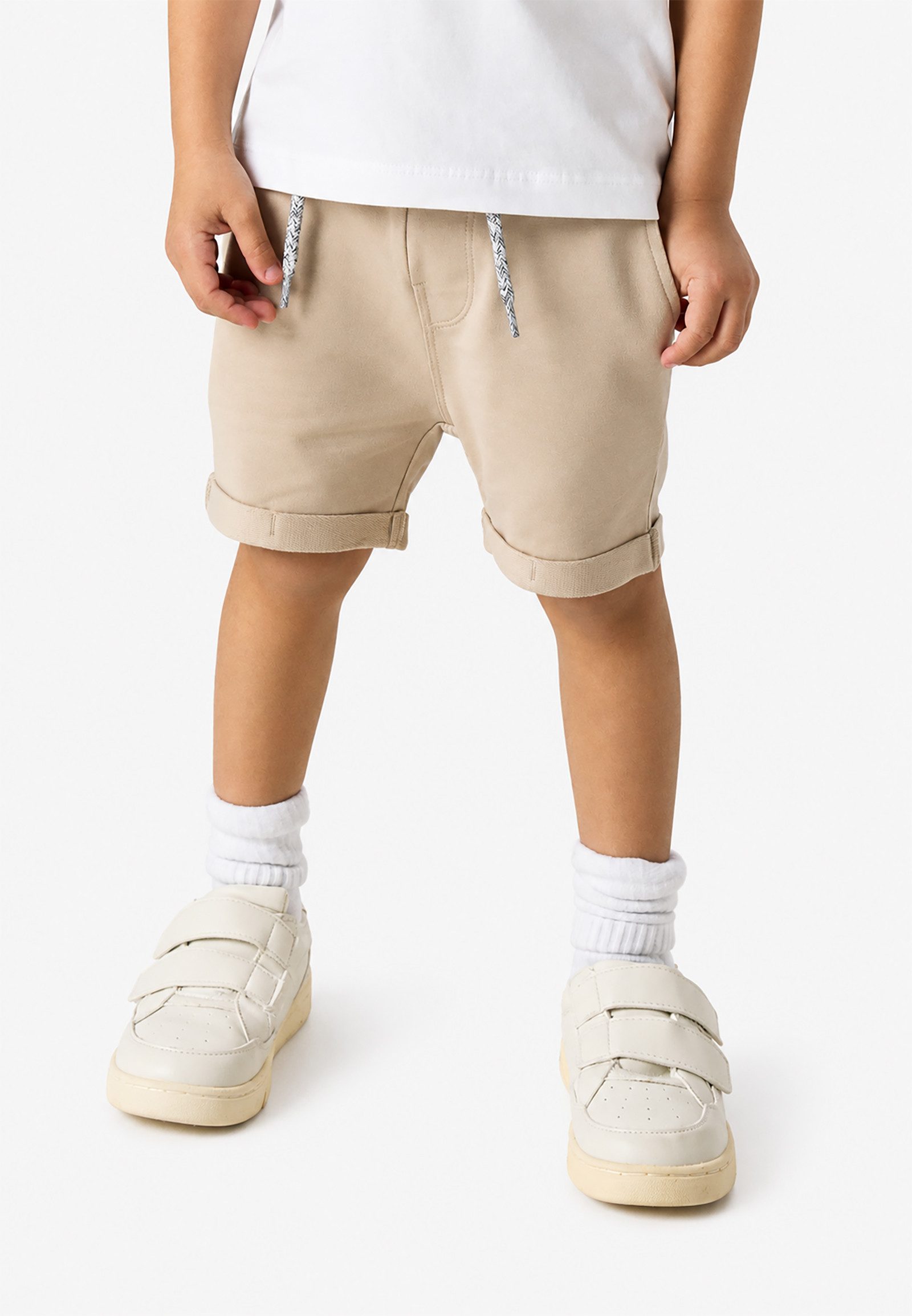 Name It Shorts Elastischer Bund Kordelzug Umschlagsaum Komfort Alltag für Jungen (3-tlg) NKMVERMO LONG SWE SHORTS UNB F NOOS