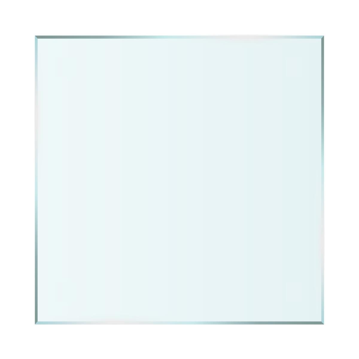 HOOZ Tischplatte Glasplatte 80x80 cm Klarglas mit Facettenschliff,  quadratisch