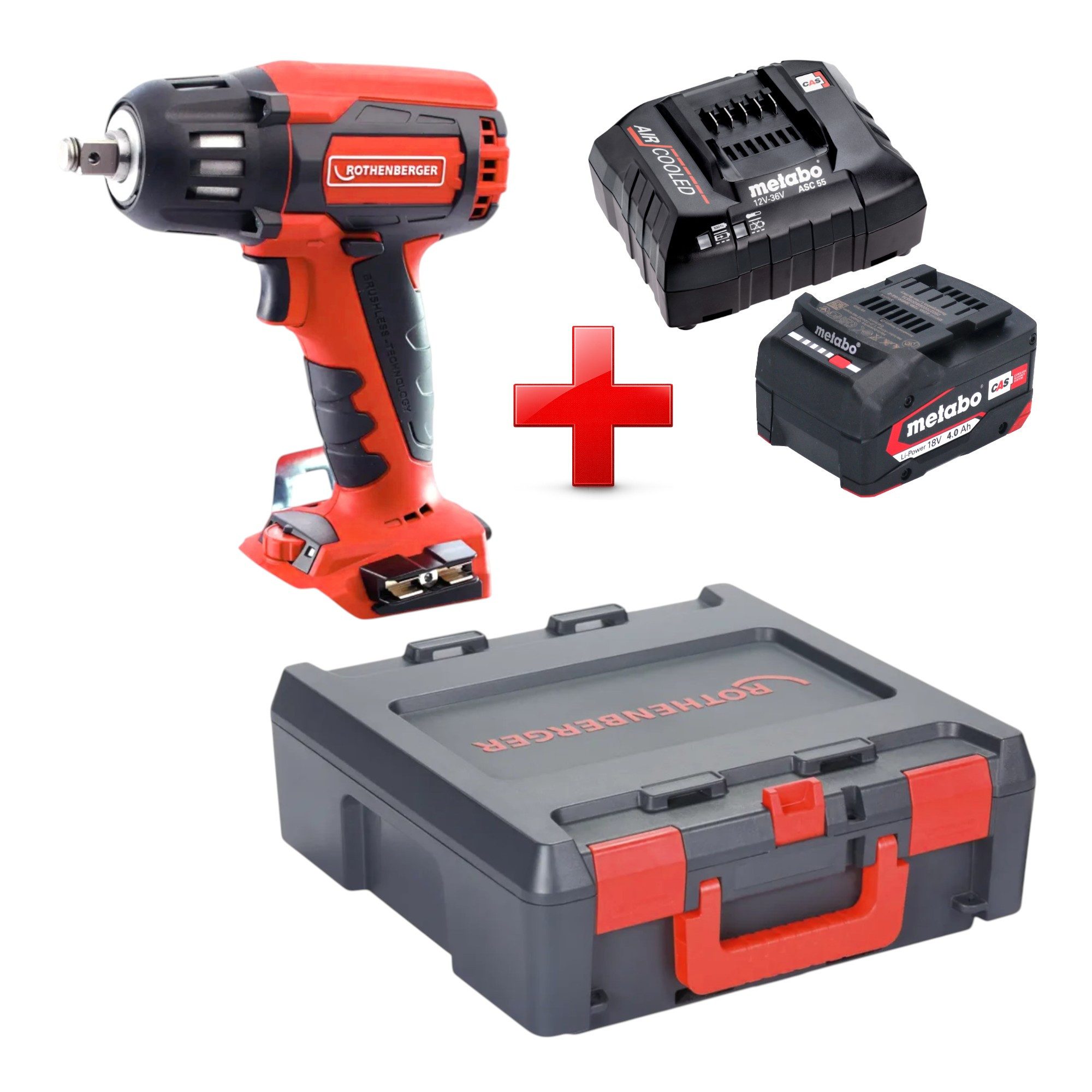 Rothenberger Akku-Schlagschrauber RO ID400 18V 400Nm Brushless + 1x Akku 4,0Ah + Ladegerät + Rocase