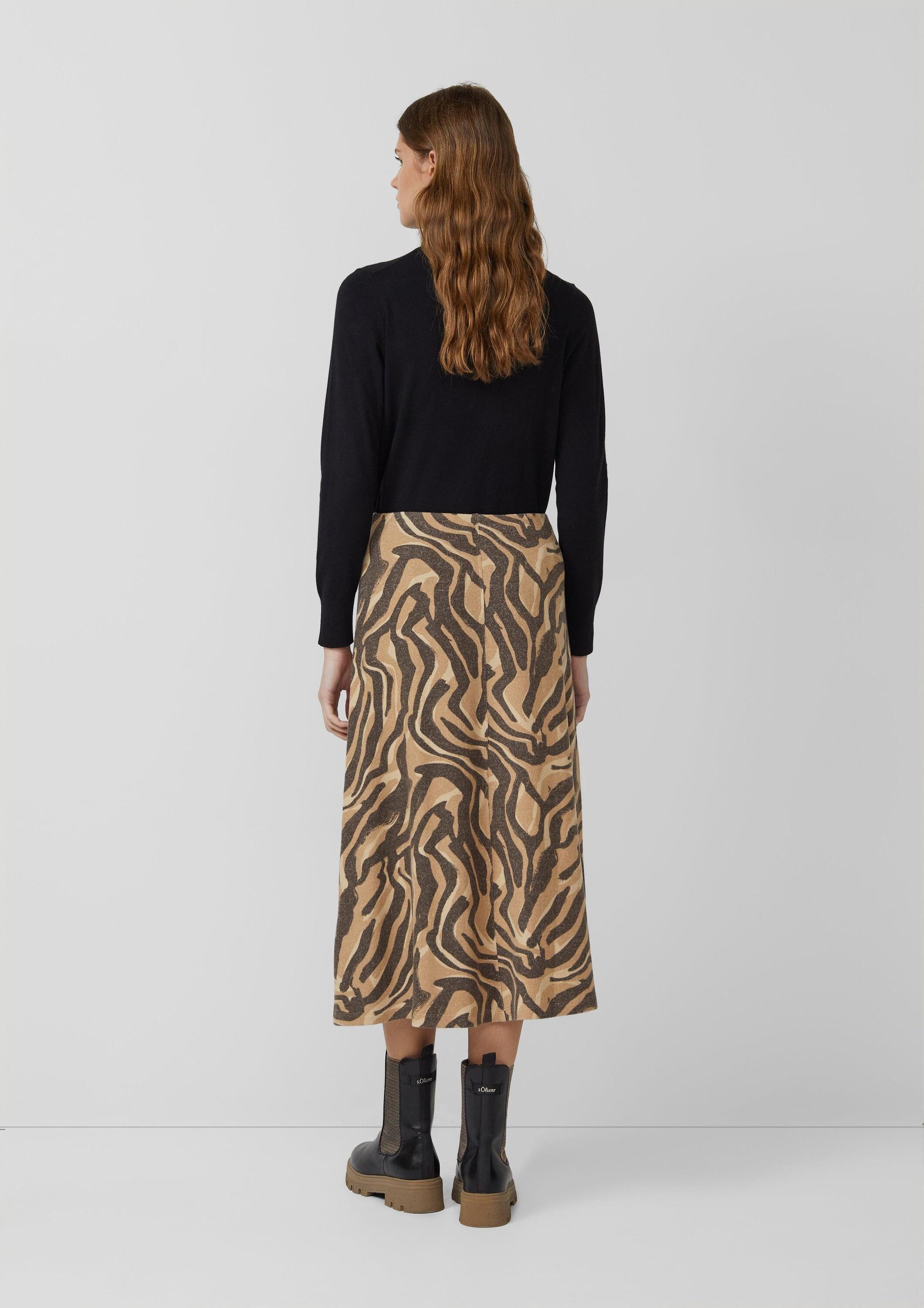 s.Oliver Midirock Rock Weicher Jersey-Rock mit Animal-Print