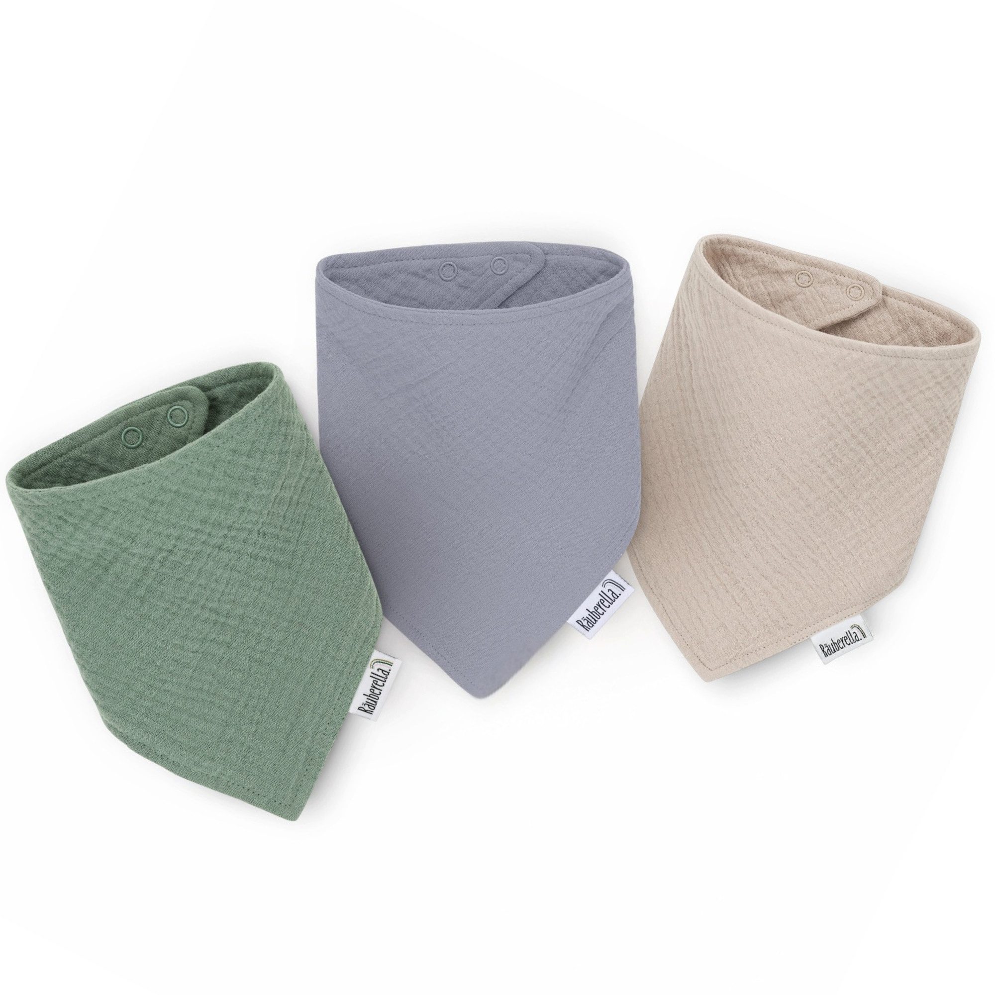 Moyo Lätzchen Musselin aus Bio-Baumwolle in Mint, Blau & Beige, (3-St)