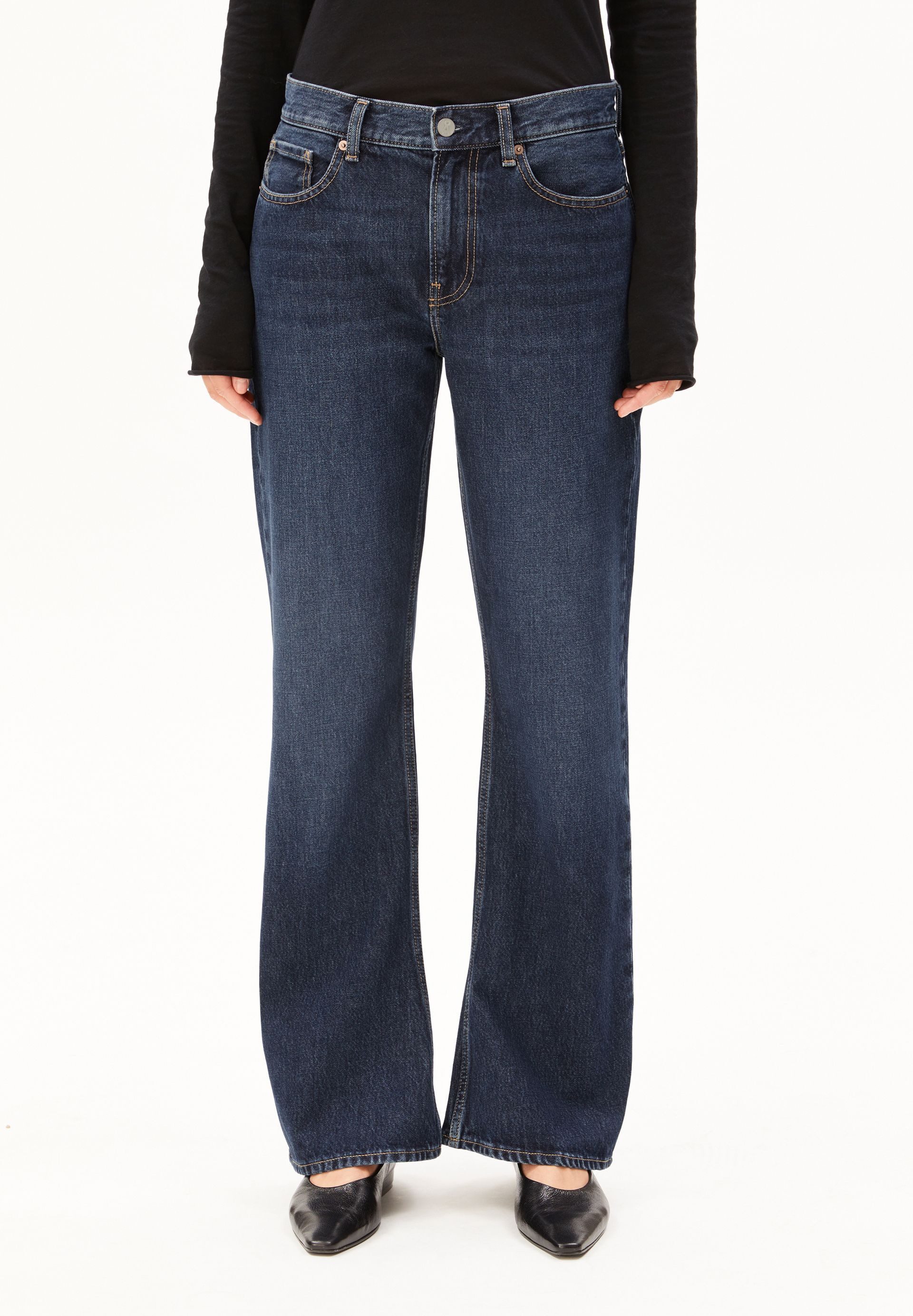 Armedangels Bootcut-Jeans AAKY Jeans aus 100% Bio-Baumwolle (Non-Stretch, Regular Fit) Mid waist